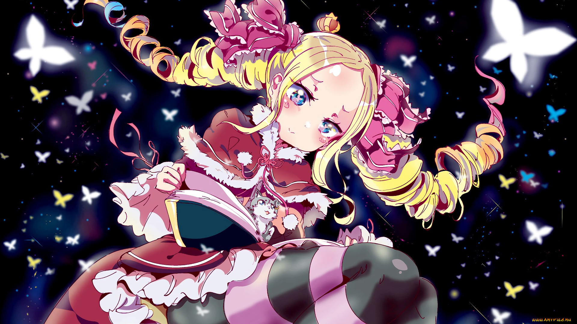 аниме, re, , zero, kara, hajimeru, isekai, seikatsu, фон, взгляд, девушка