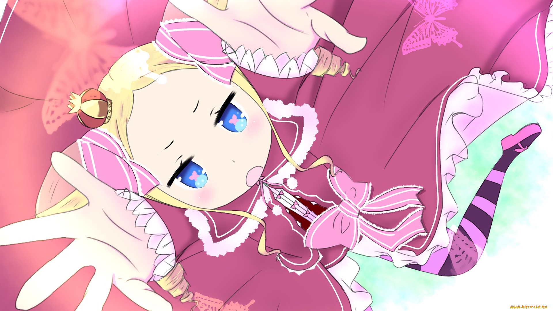 аниме, re, , zero, kara, hajimeru, isekai, seikatsu, взгляд, девушка, фон