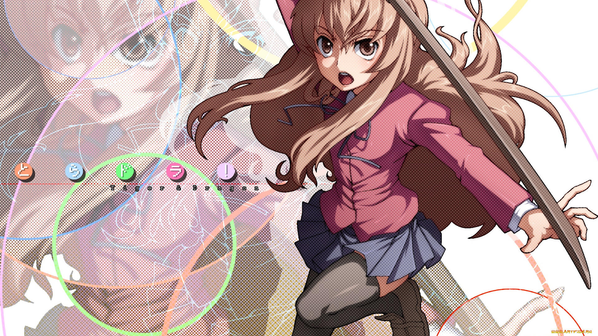 аниме, toradora, фон, взгляд, девушка