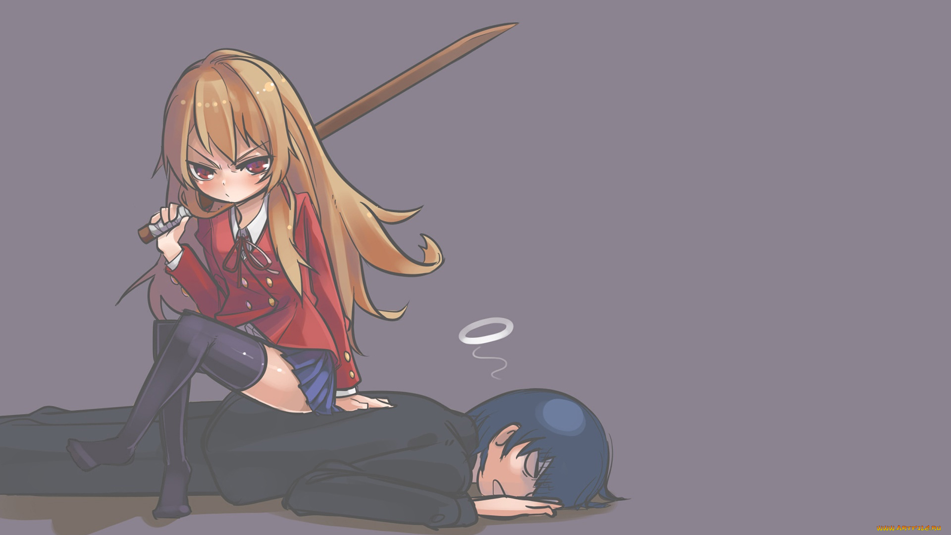 аниме, toradora, фон, взгляд, девушка