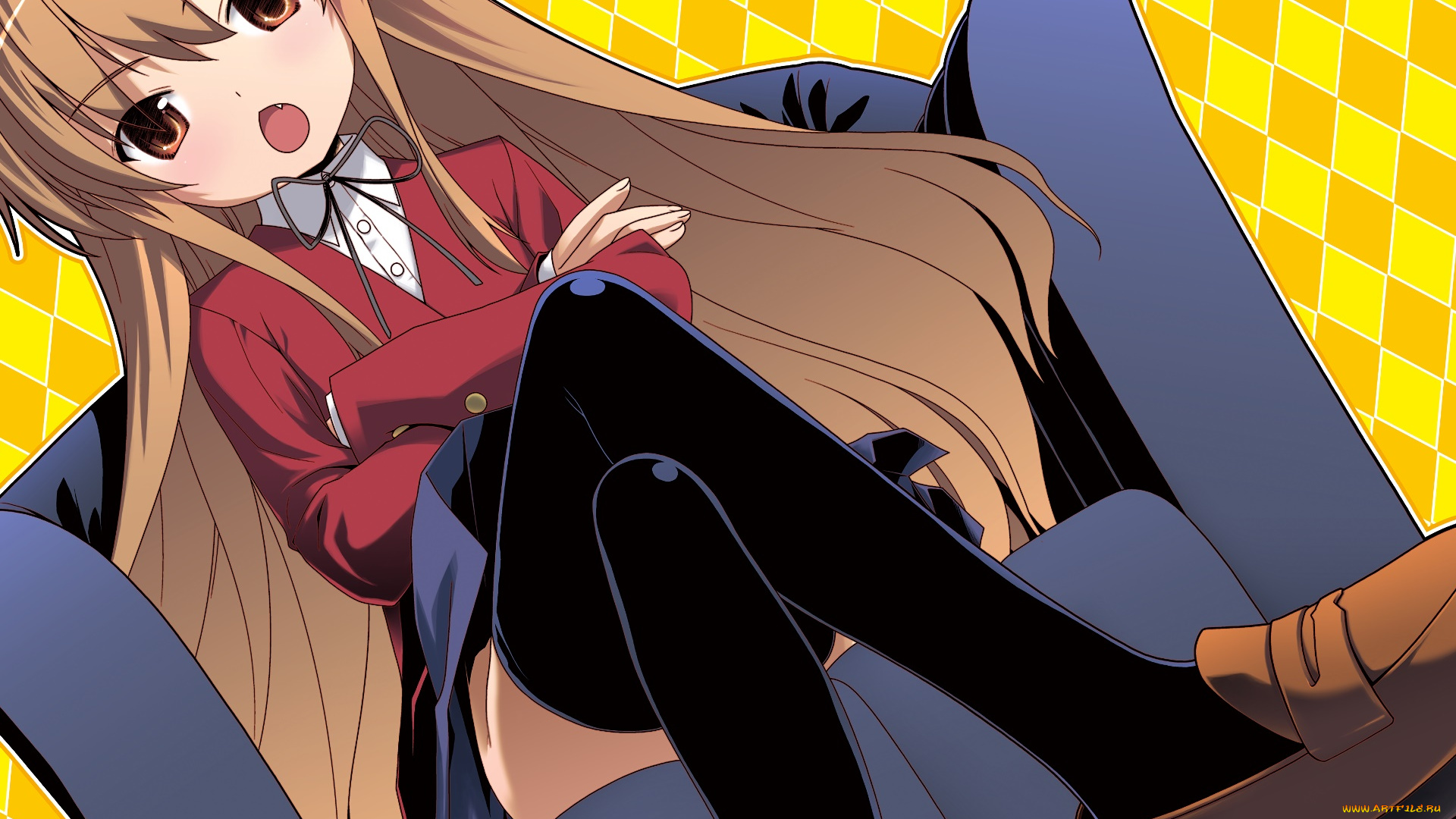 аниме, toradora, фон, взгляд, девушка