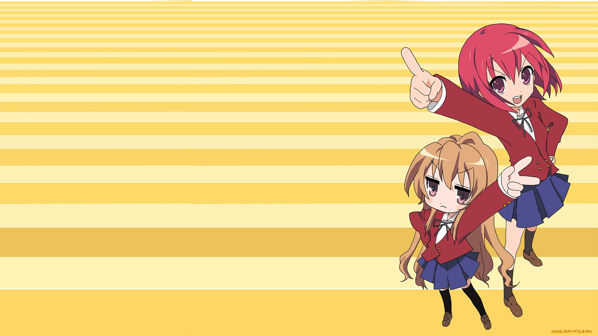 аниме, toradora, взгляд, фон, девушка