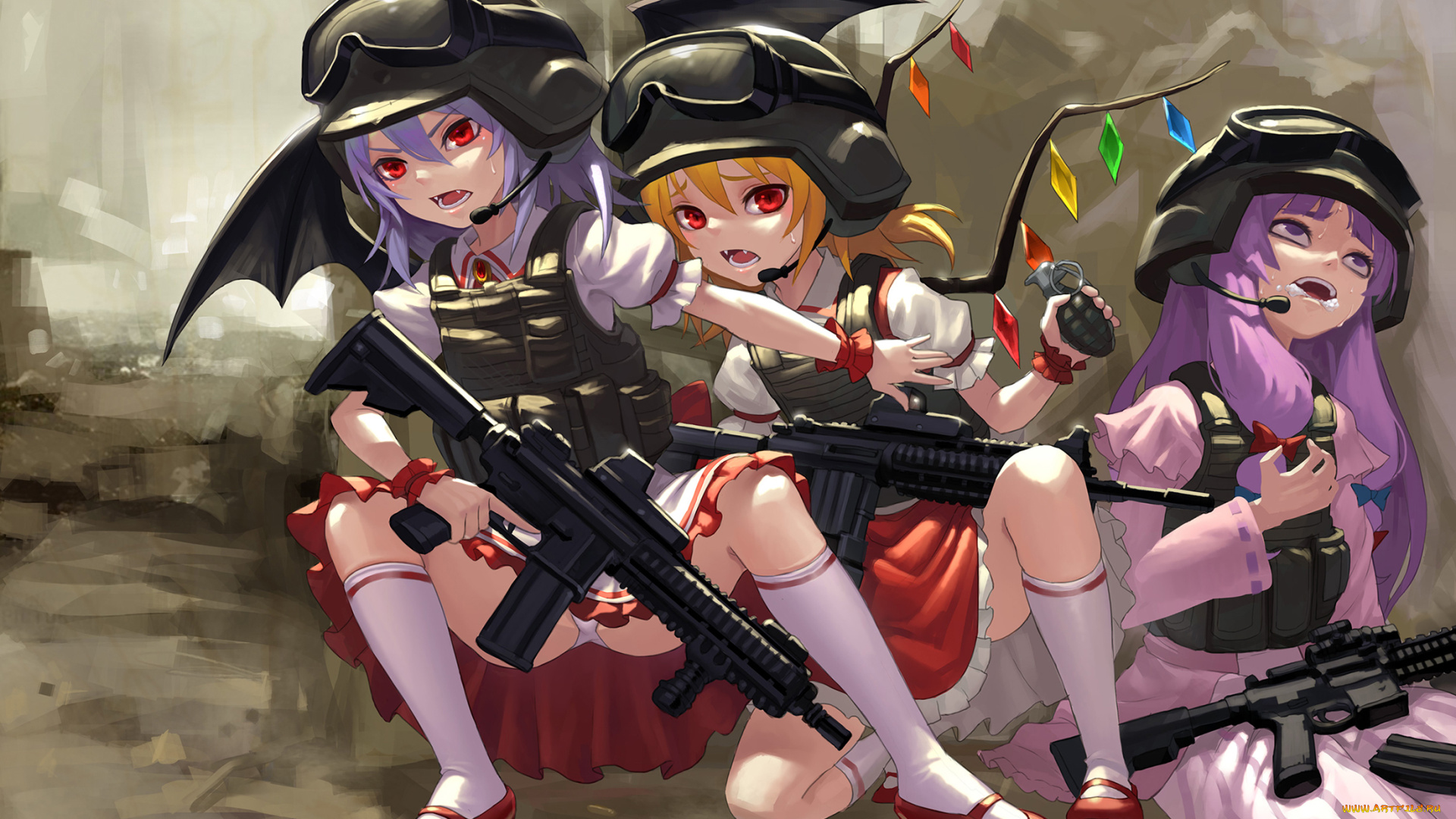 аниме, touhou, девочки
