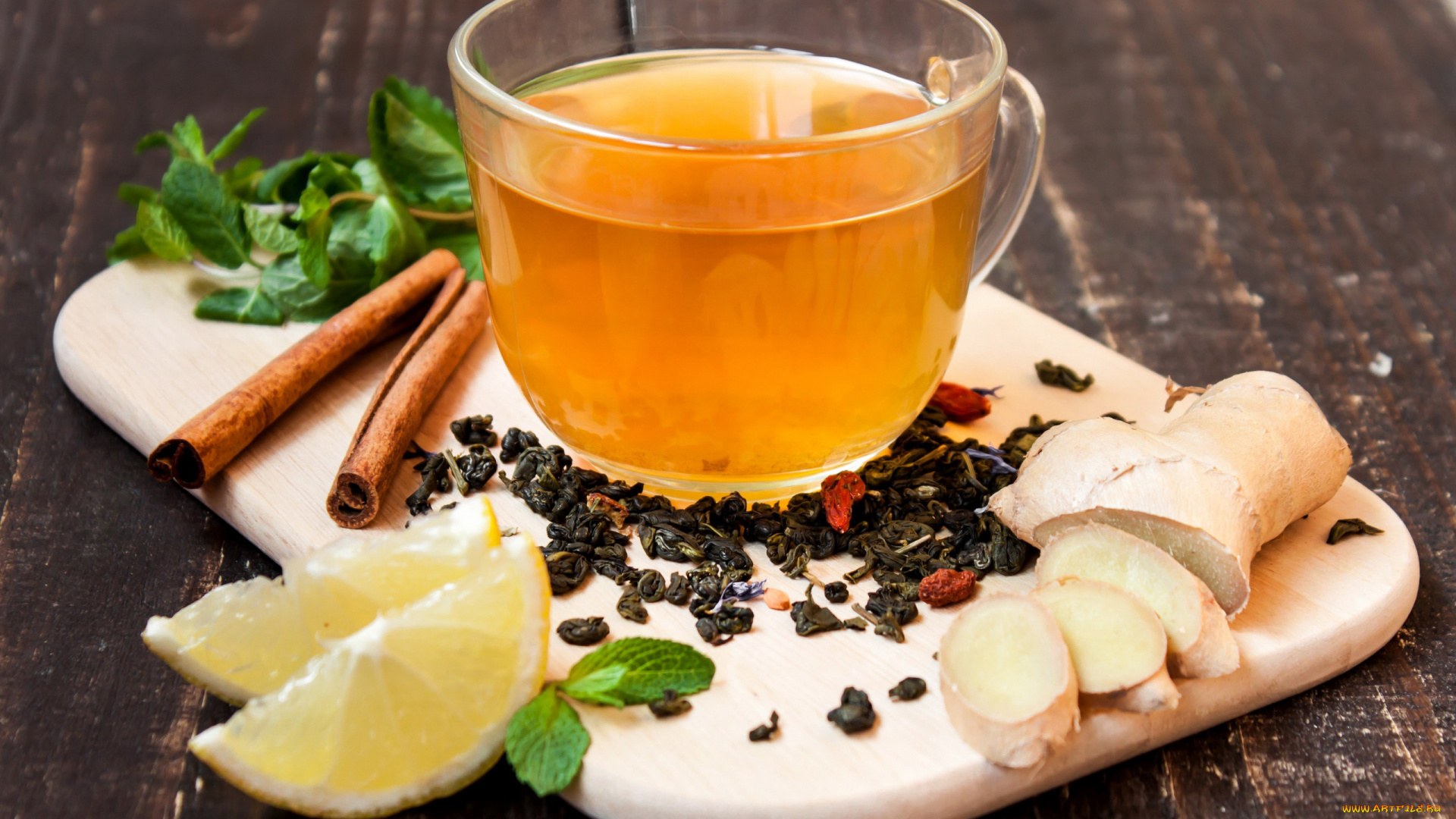 еда, напитки, , Чай, корица, мята, лимон, имбирь