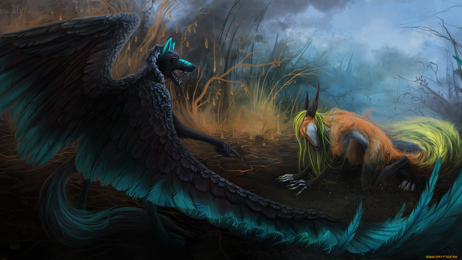 фэнтези, существа, иной, крылья, мир