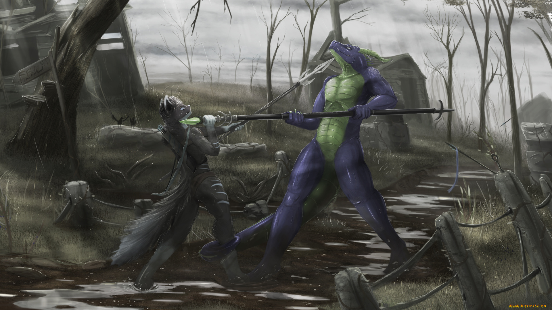 фэнтези, существа, оружие, сражение, сватка