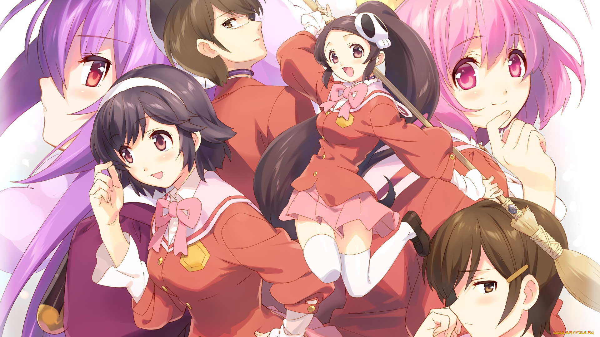 kami, nomi, zo, shiru, sekai, аниме, фон, взгляд, девушки