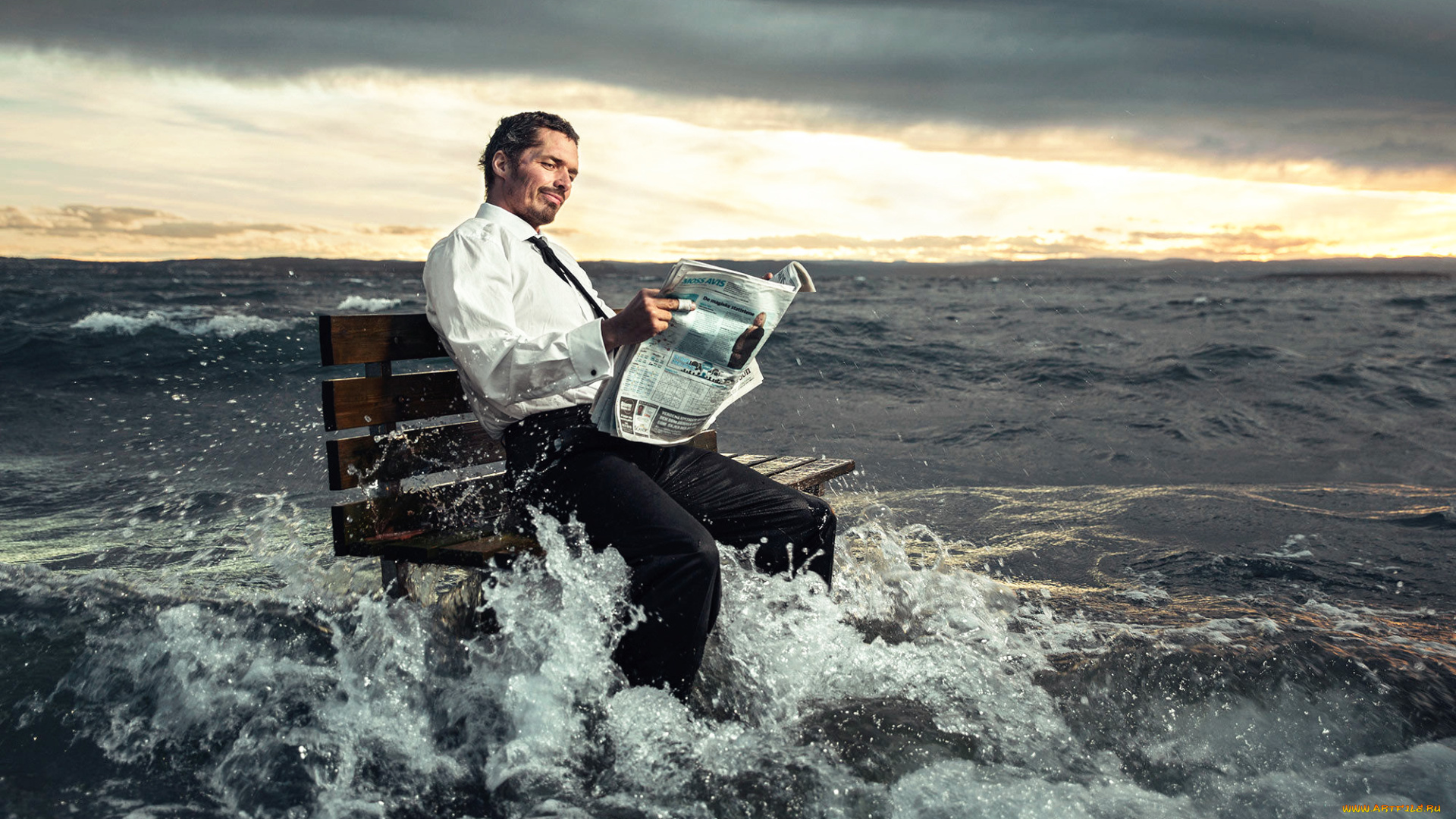 юмор, и, приколы, море, волны, газета