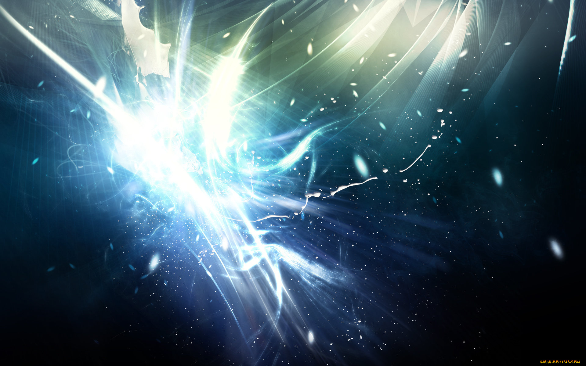 3д, графика, абстракция, , abstract, блики, полосы, ленты, пятна, свет