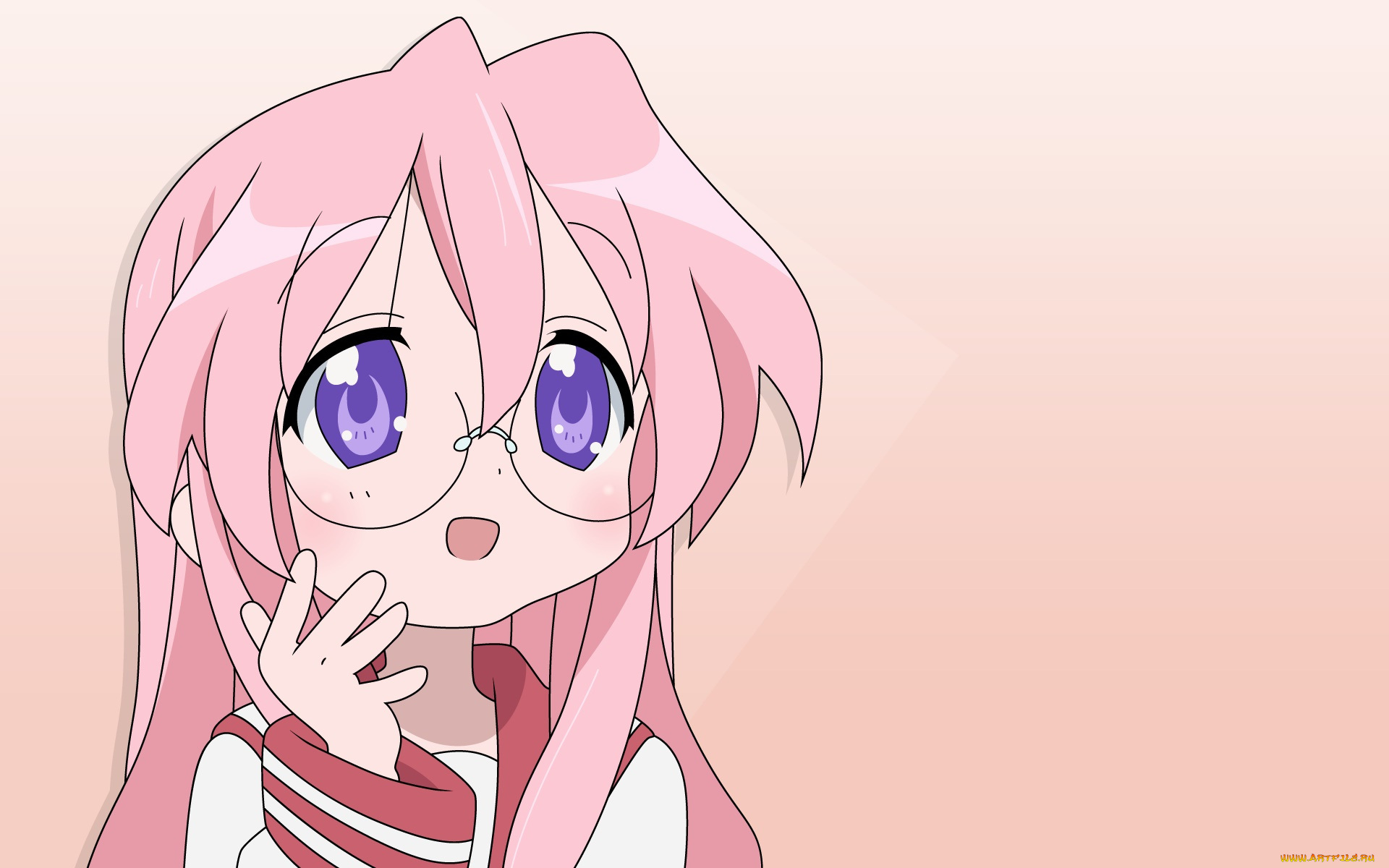 аниме, lucky, star, фон, взгляд, девушка