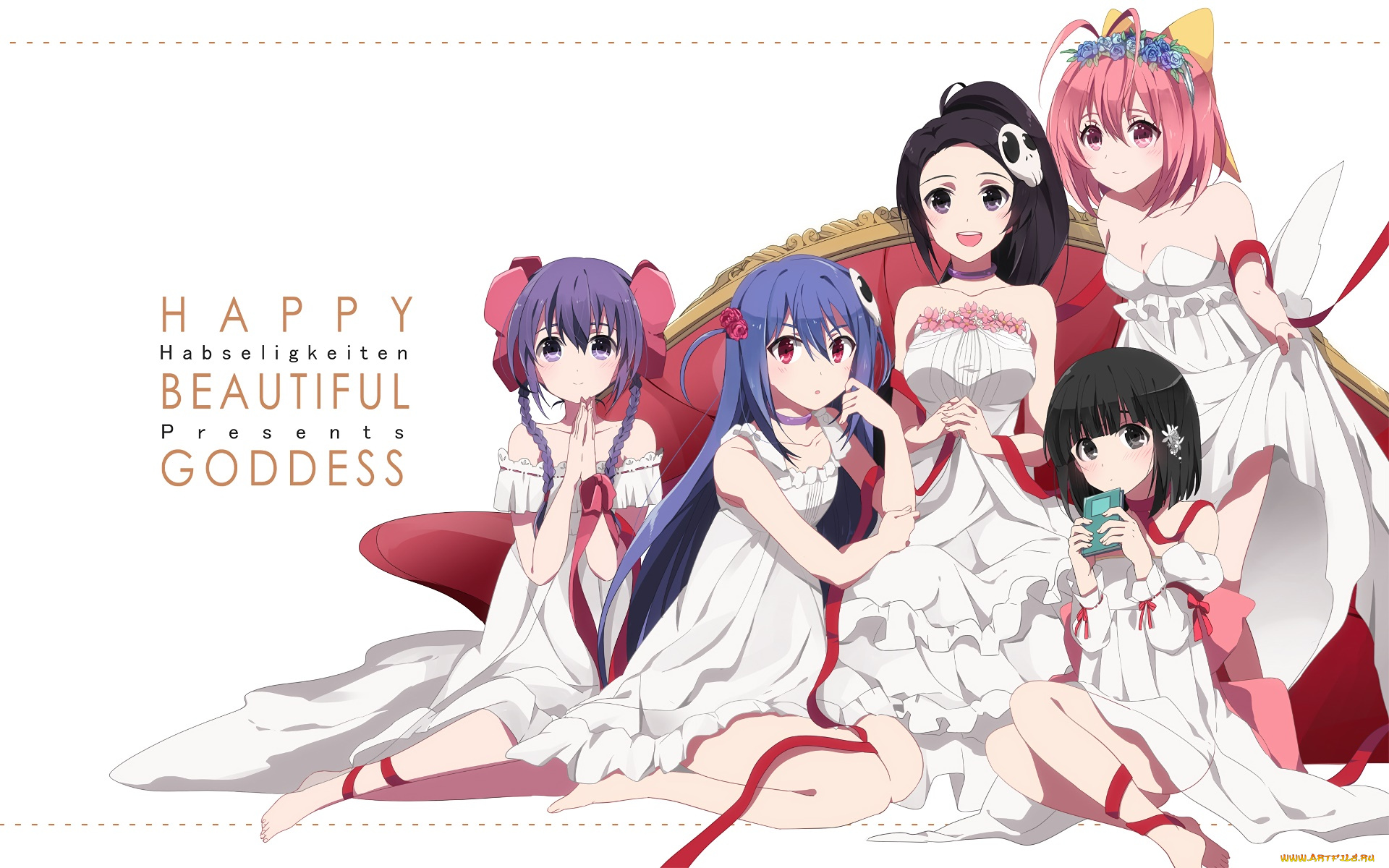 kami, nomi, zo, shiru, sekai, аниме, фон, взгляд, девушки