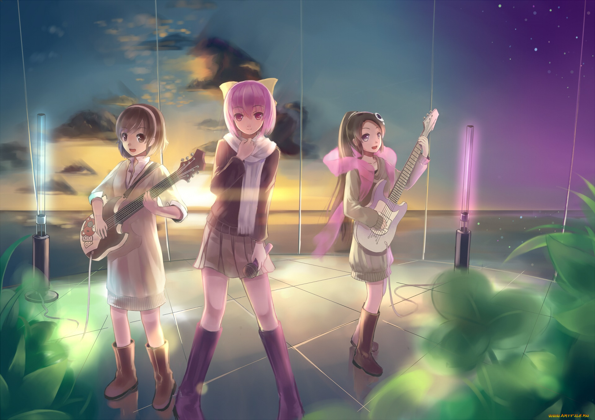 kami, nomi, zo, shiru, sekai, аниме, фон, взгляд, девушки