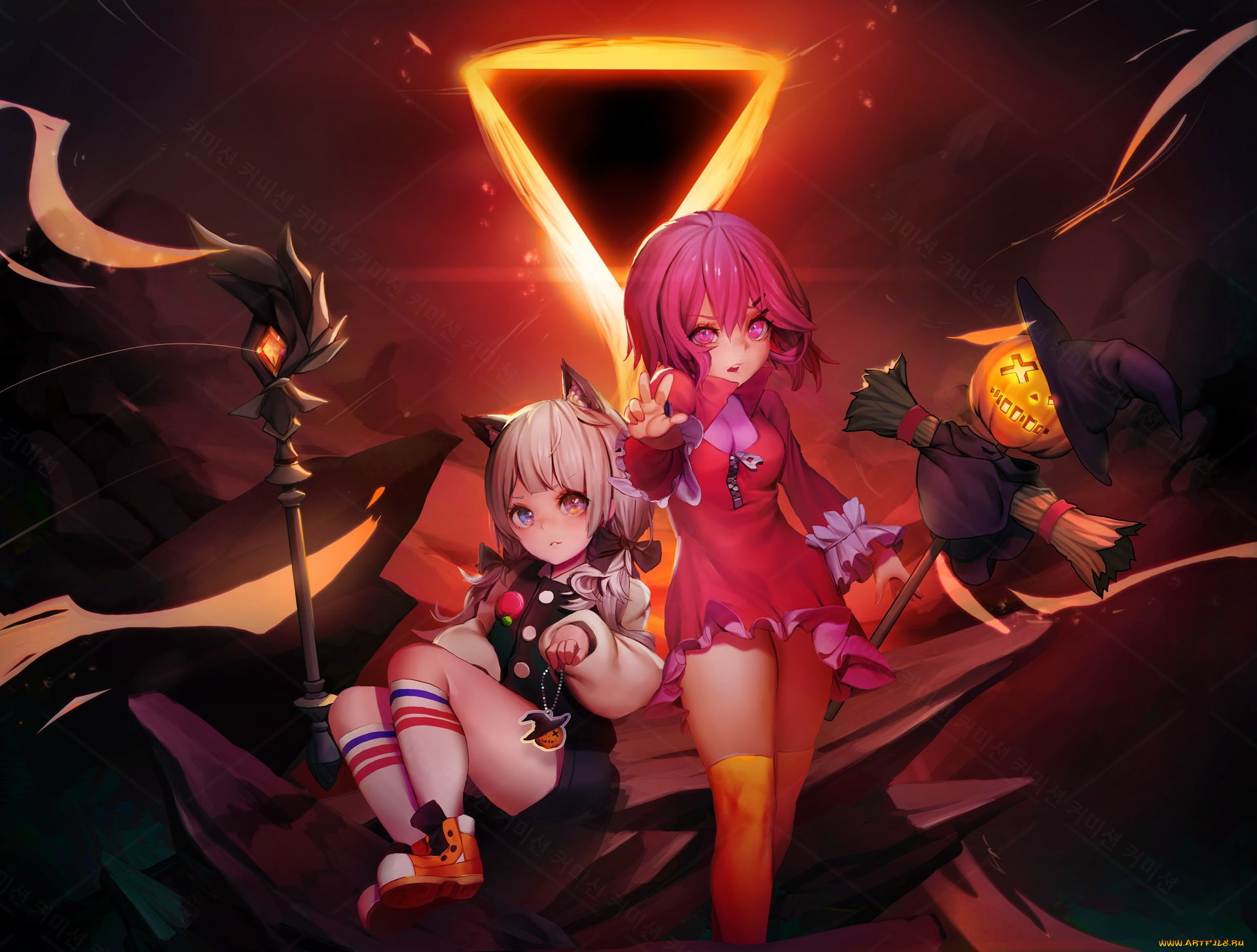 аниме, магия, , колдовство, , halloween, хеллоуин, девочки