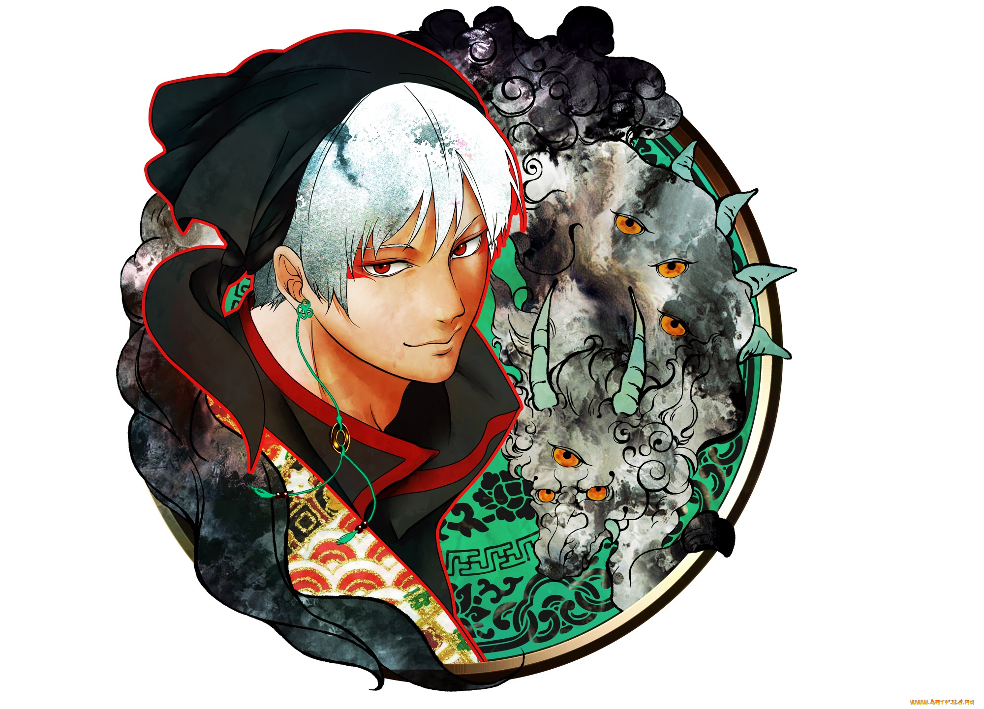 аниме, hoozuki, no, reitetsu, hakutaku