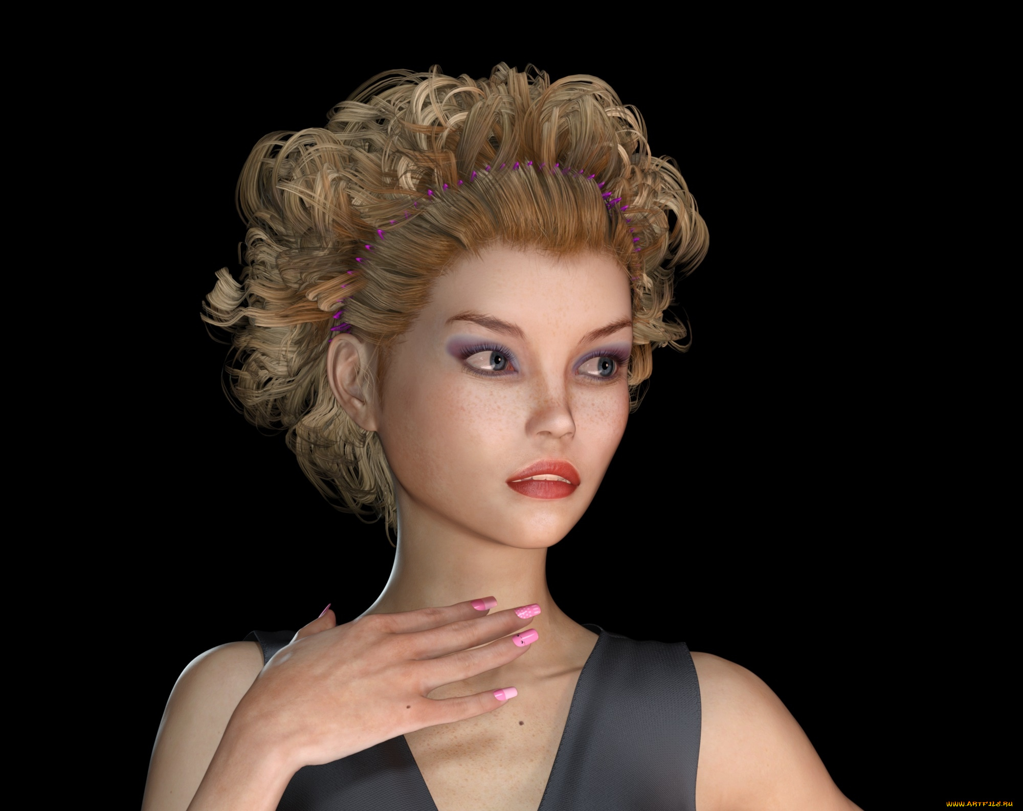 3д, графика, портрет, , portraits, взгляд, девушка, фон