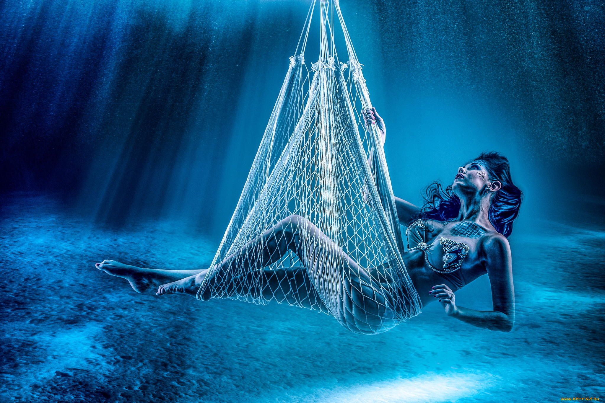 разное, компьютерный, дизайн, сеть, русалка, вода