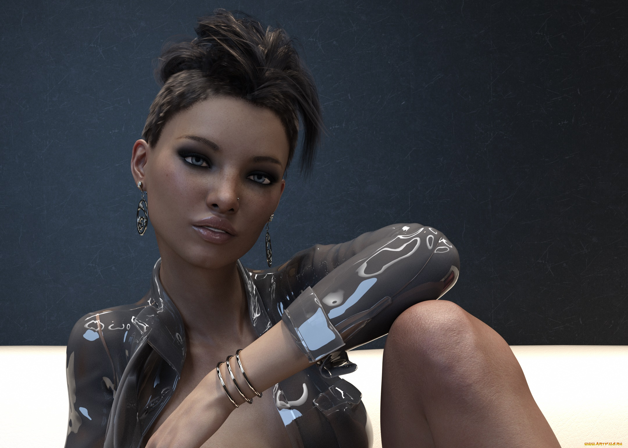 3д, графика, люди, , people, девушка, взгляд, фон