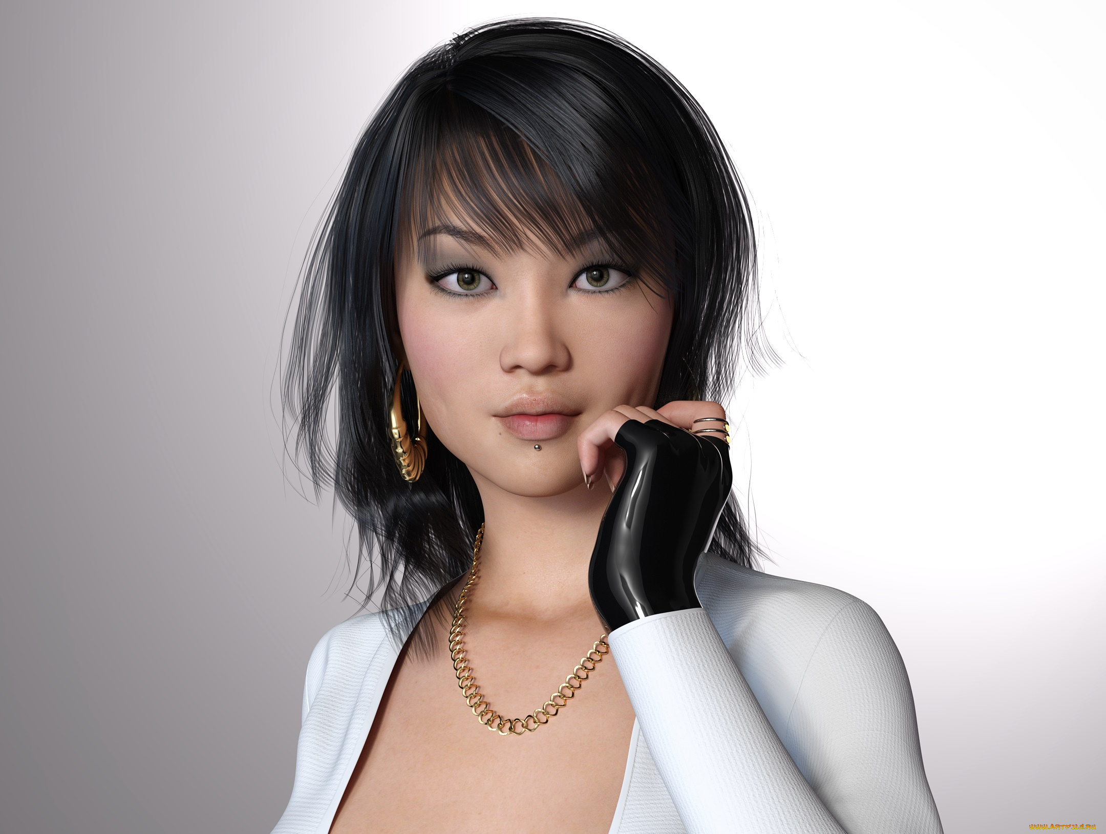 3д, графика, портрет, , portraits, фон, взгляд, девушка