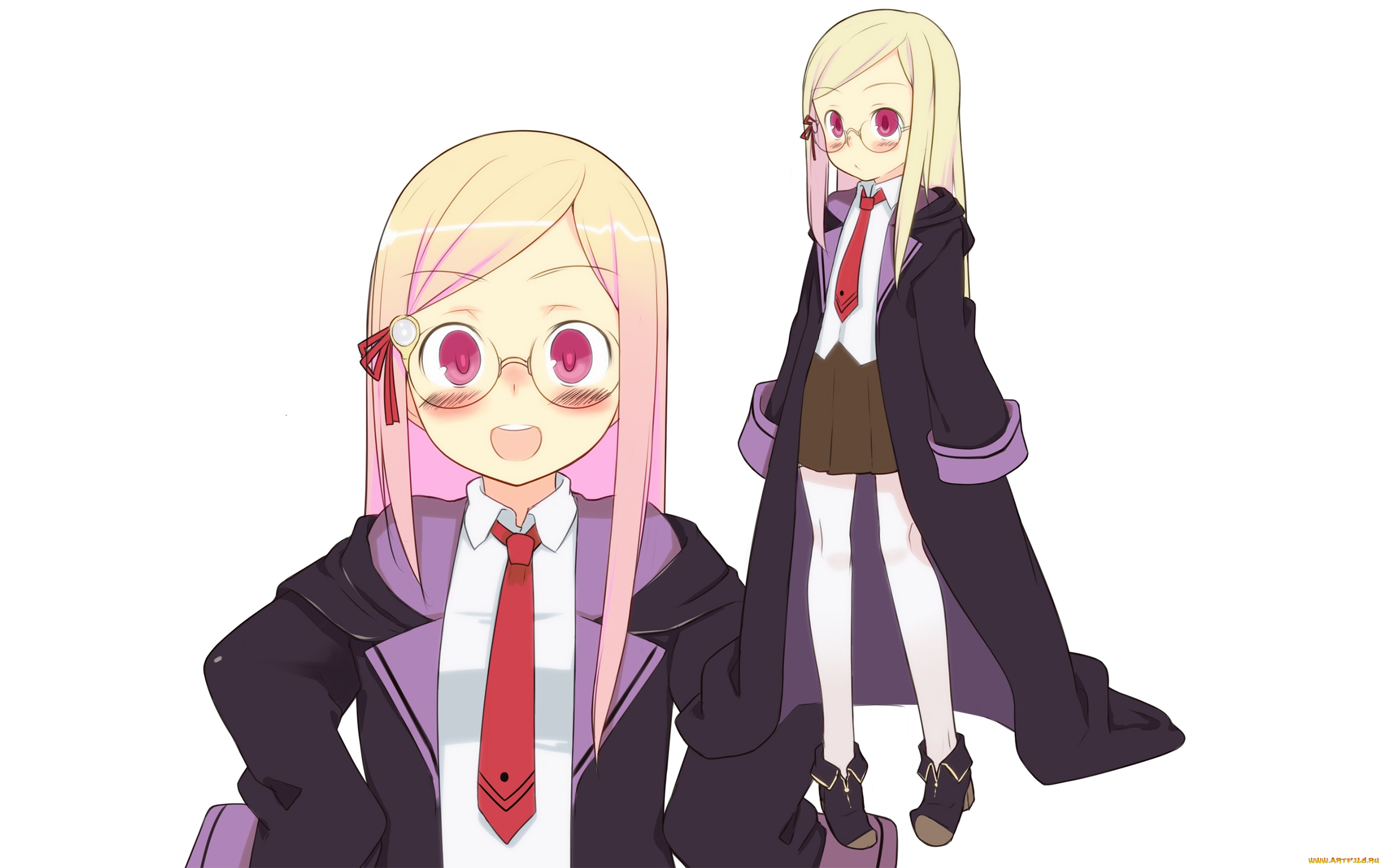 аниме, ookami-san, to, shichinin, no, nakama-tachi, девушки, взгляд, фон