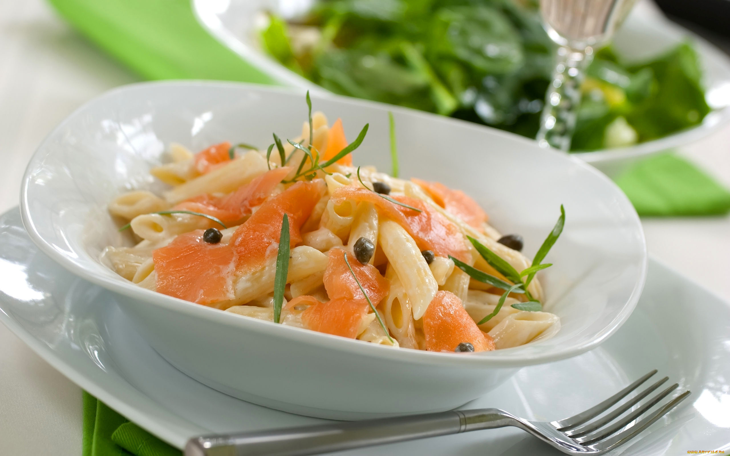 еда, макаронные, блюда, паста, тарелка, макароны, рыба, вилка