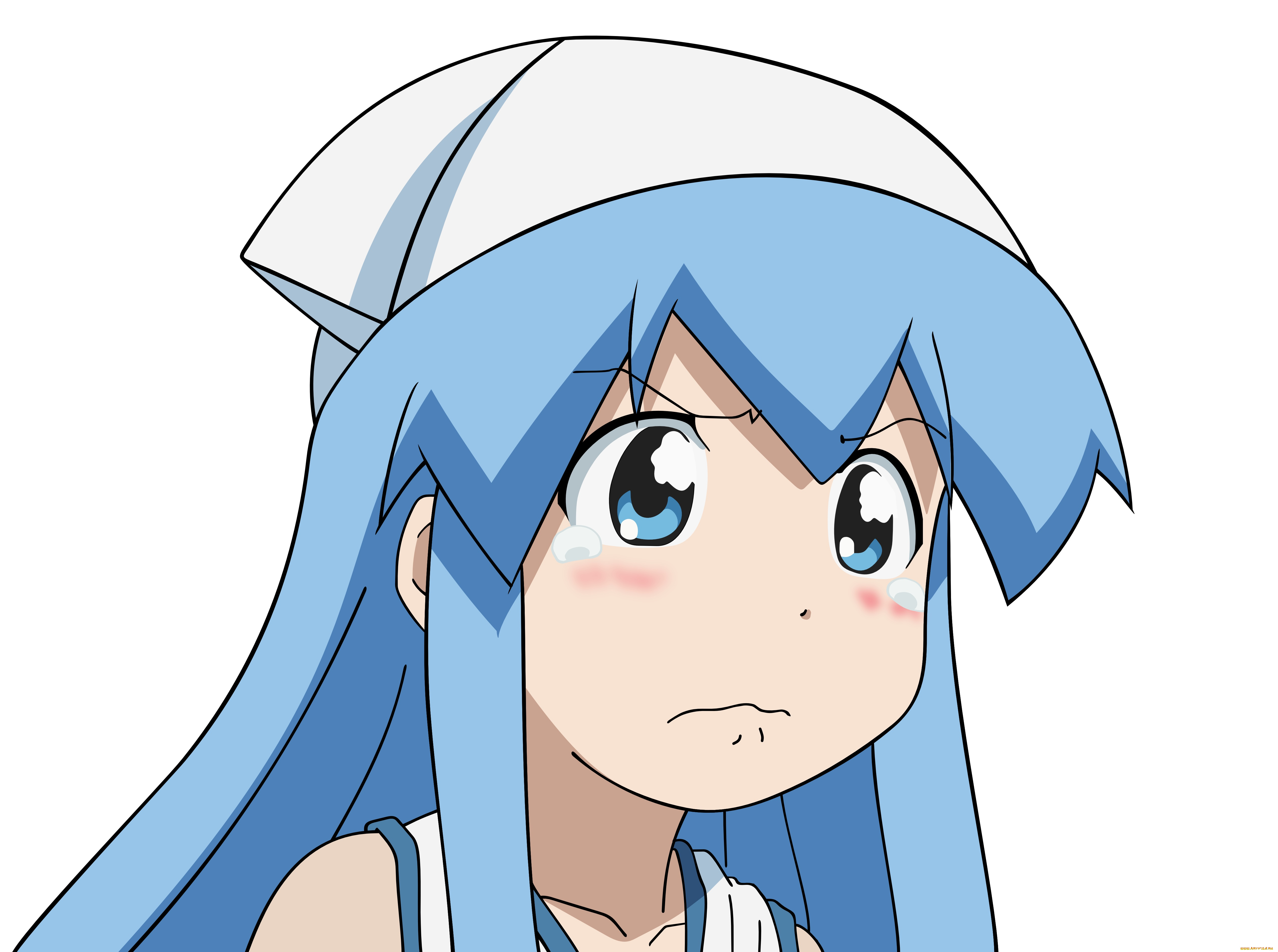 аниме, shinryaku, , ika, musume, девушка, взгляд, фон