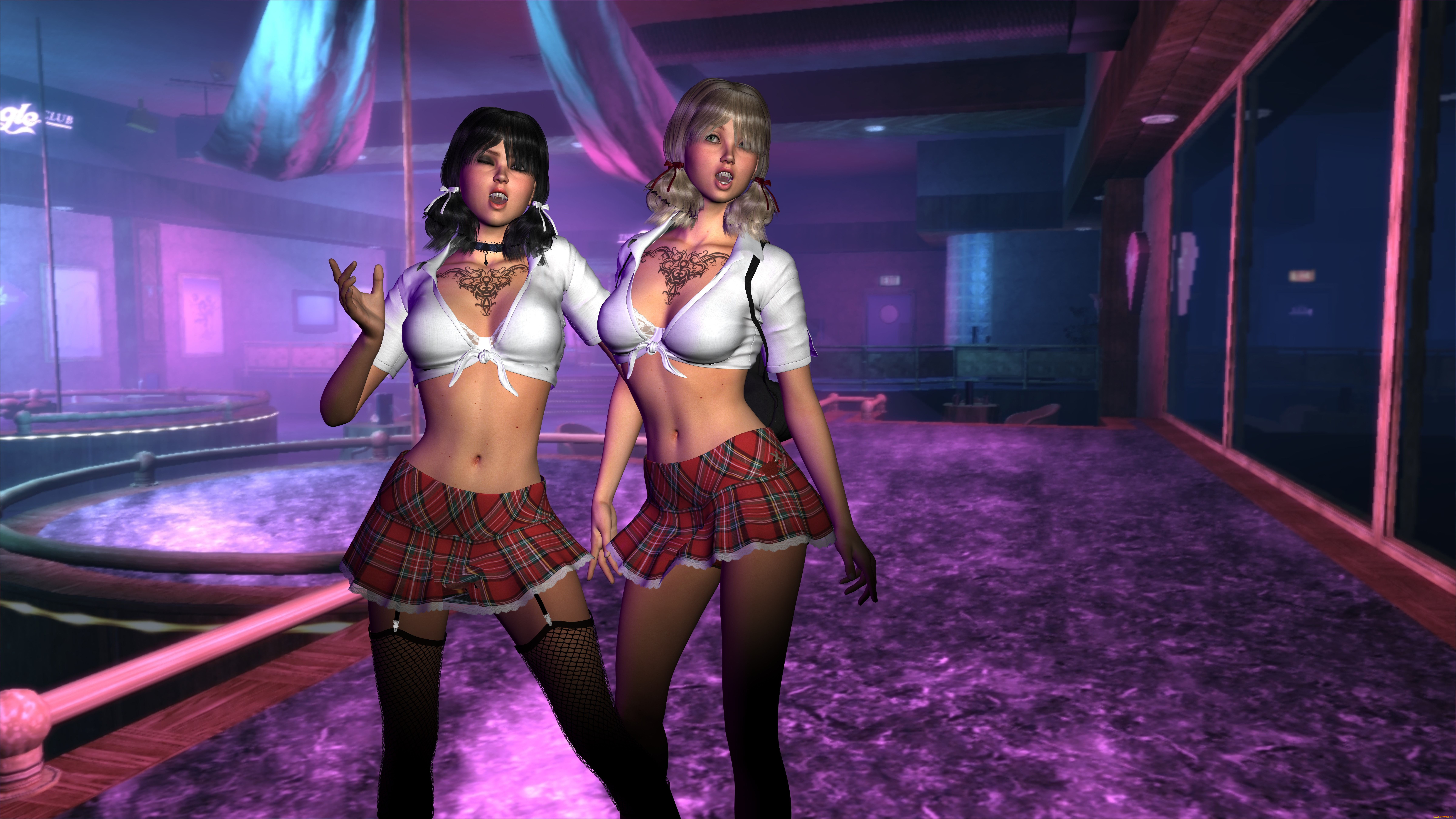 3д, графика, люди, , people, девушки, взгляд, фон