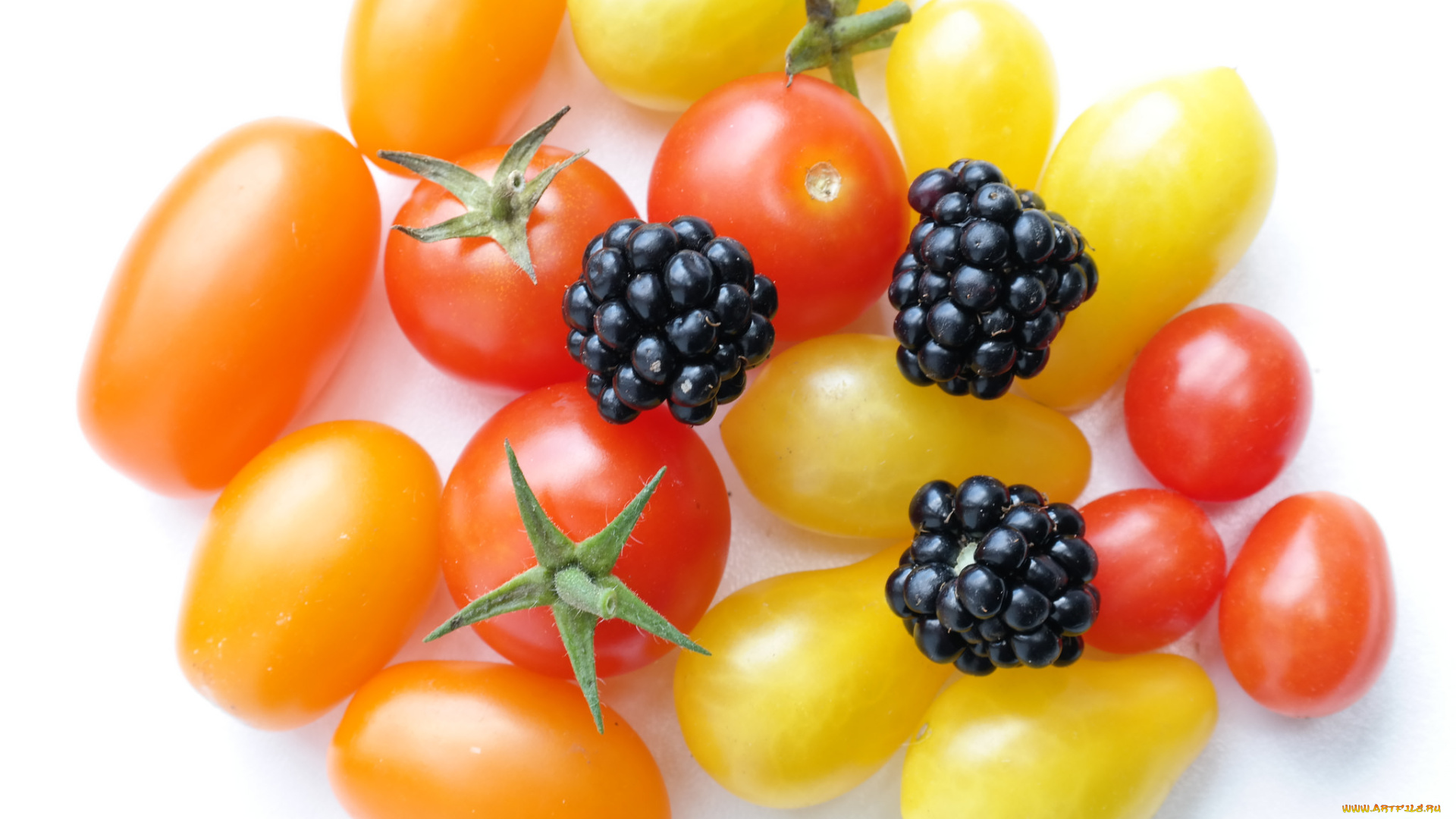 еда, фрукты, и, овощи, вместе, снедь, томаты, помидоры