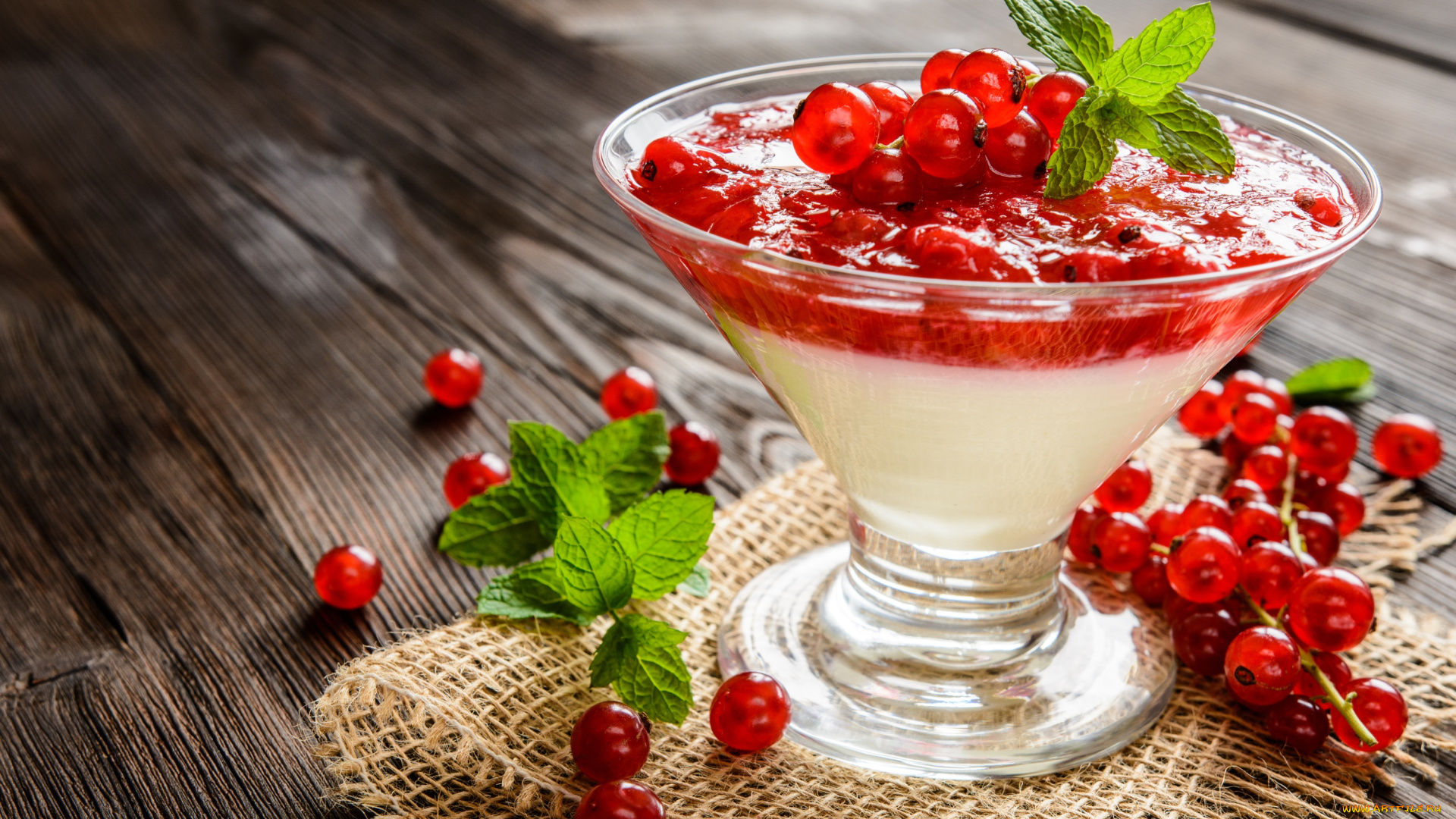 еда, мороженое, , десерты, десерт, панна, котта, желе, смородина, мята