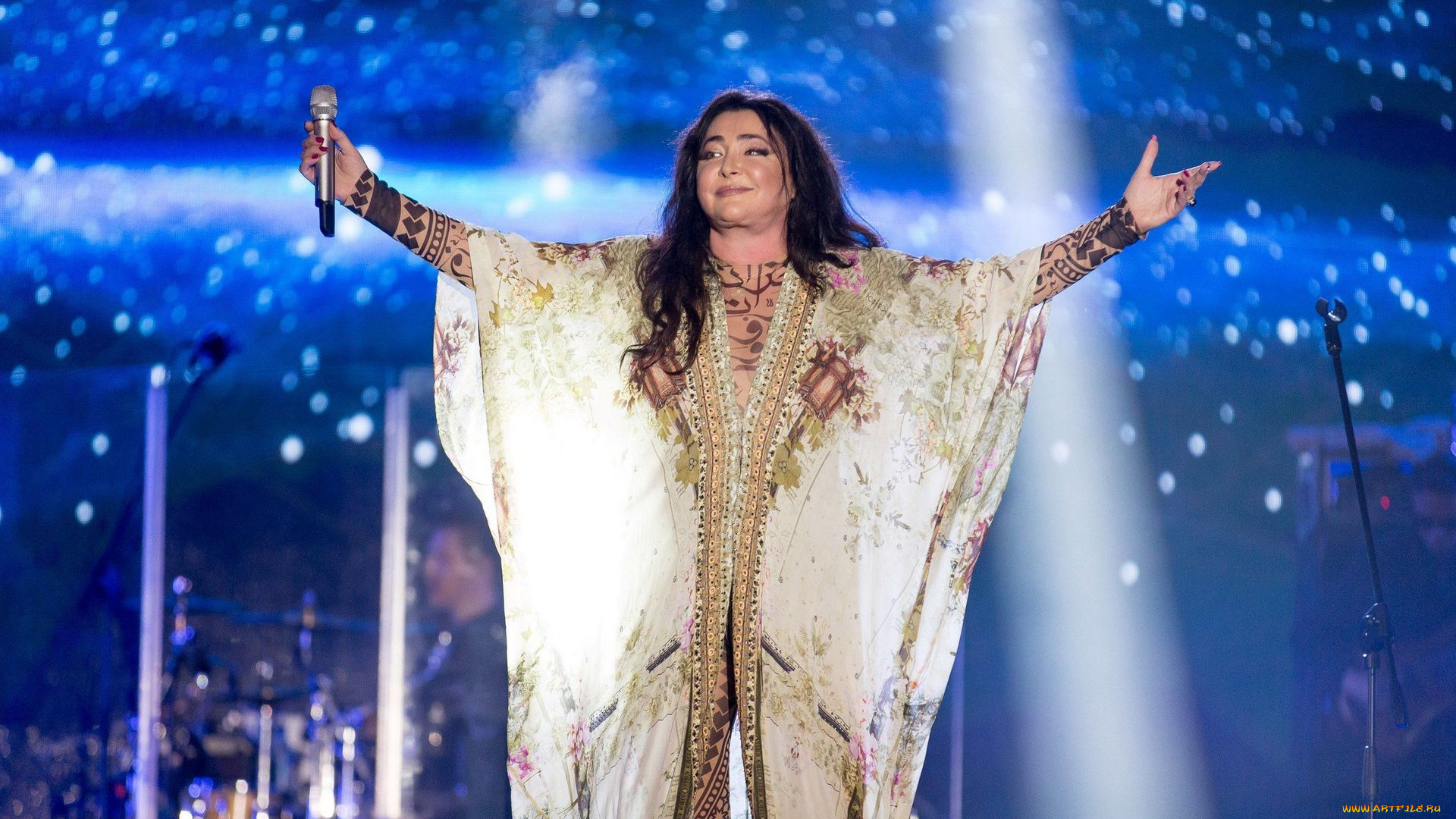 лолита, музыка, -, другое, сцена, микрофон, женщина, певица