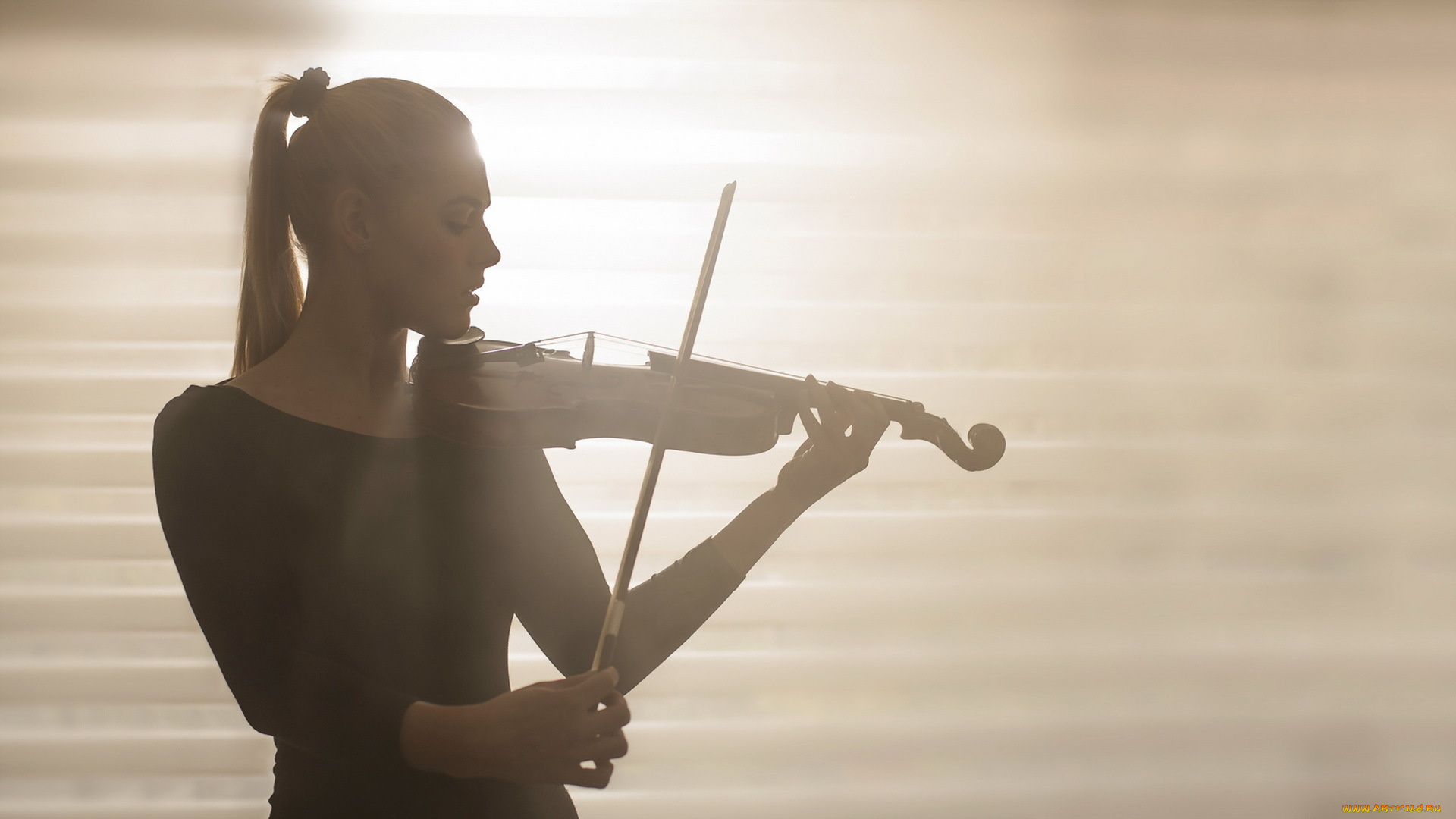 музыка, -, другое, девушка, скрипка