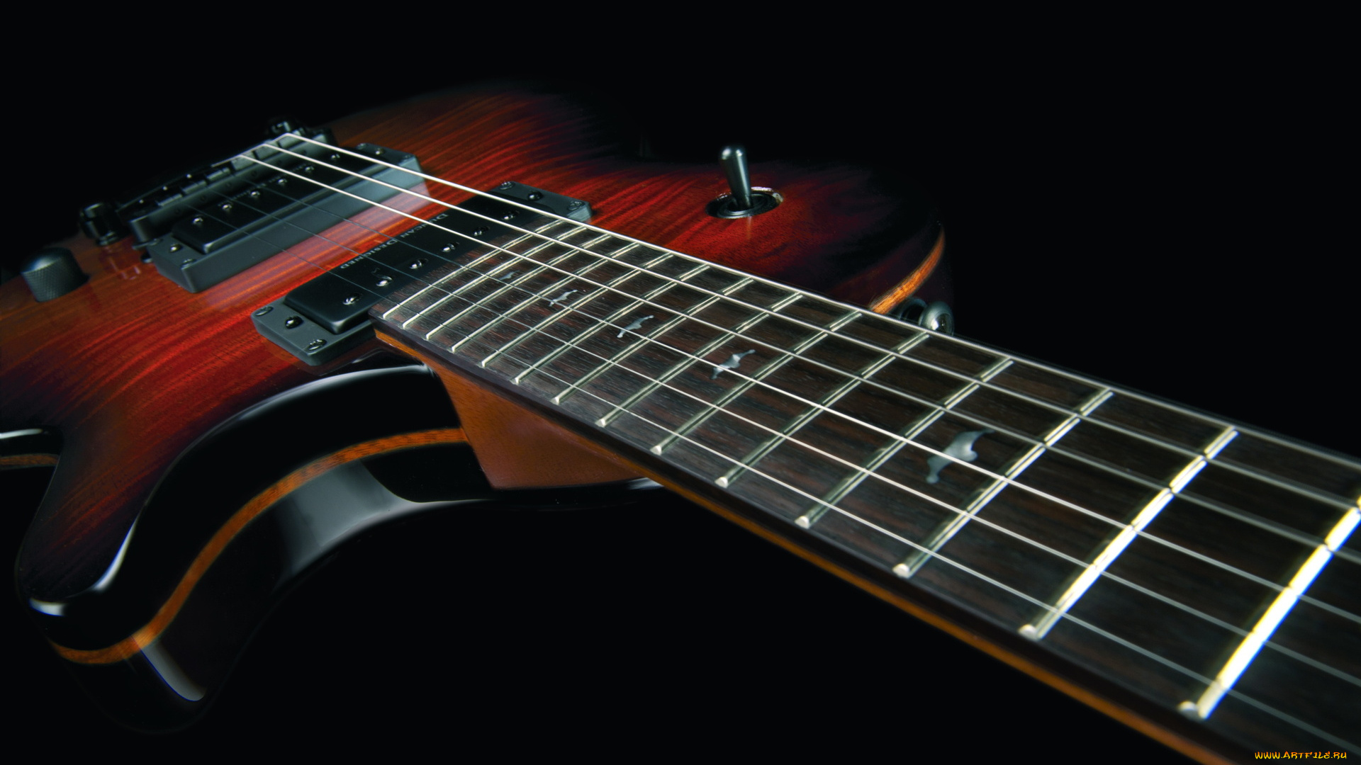 музыка, -музыкальные, инструменты, гитара, черный, фон