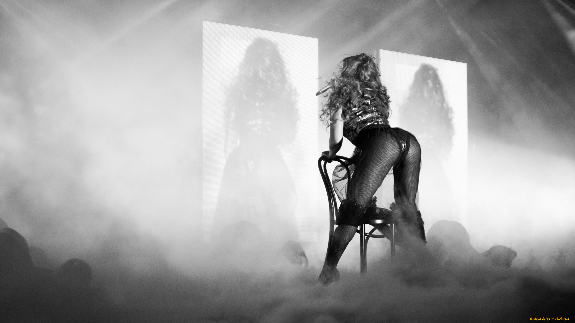 музыка, beyonce, knowles, певица, девушка, черно-белое, фото, сцена