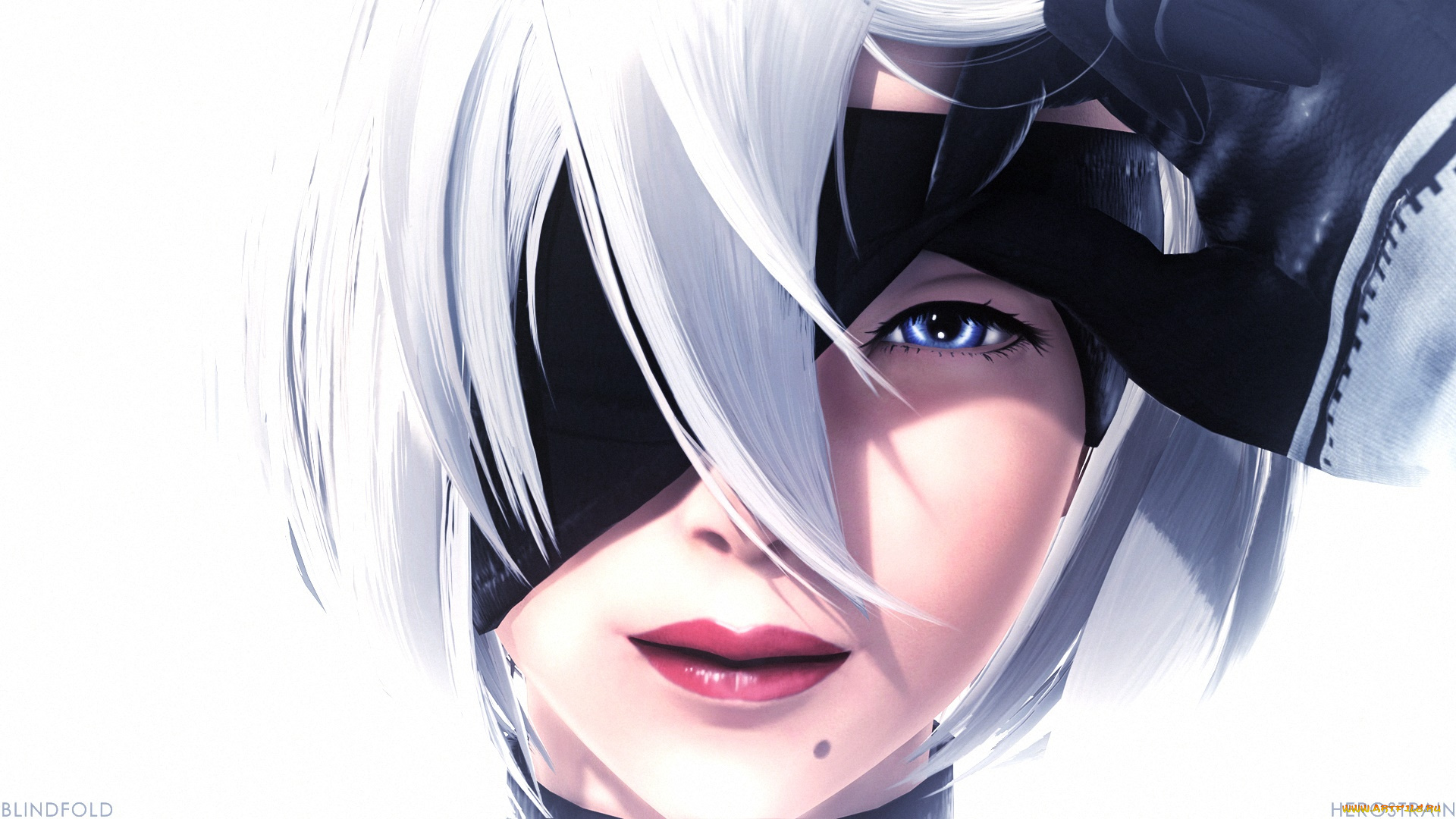 nier, , automata, видео, игры, взгляд, девушка, фон