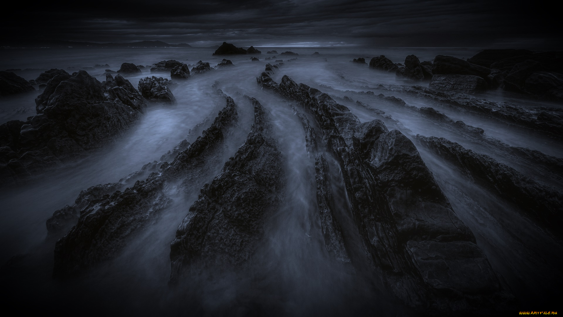 природа, побережье, море, камни