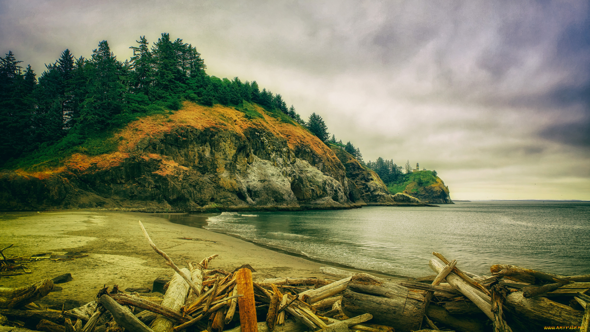 природа, побережье, простор