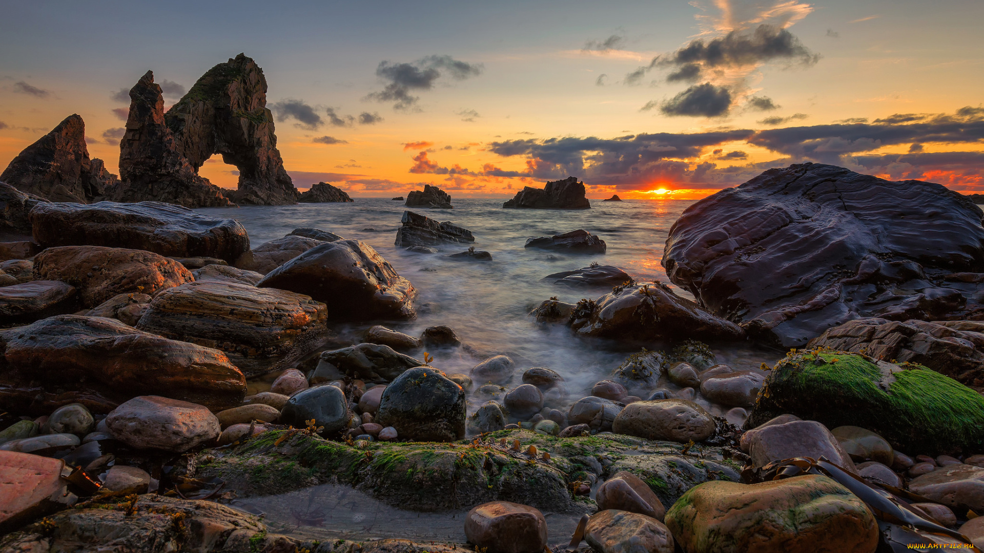 природа, побережье, простор