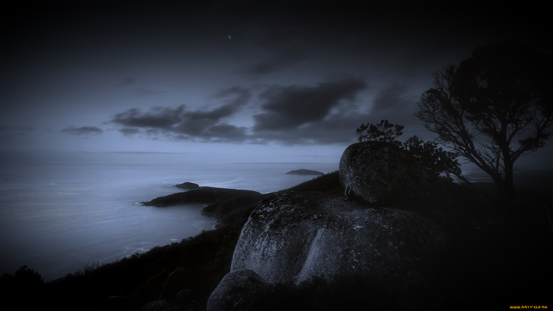 природа, побережье, скала, море