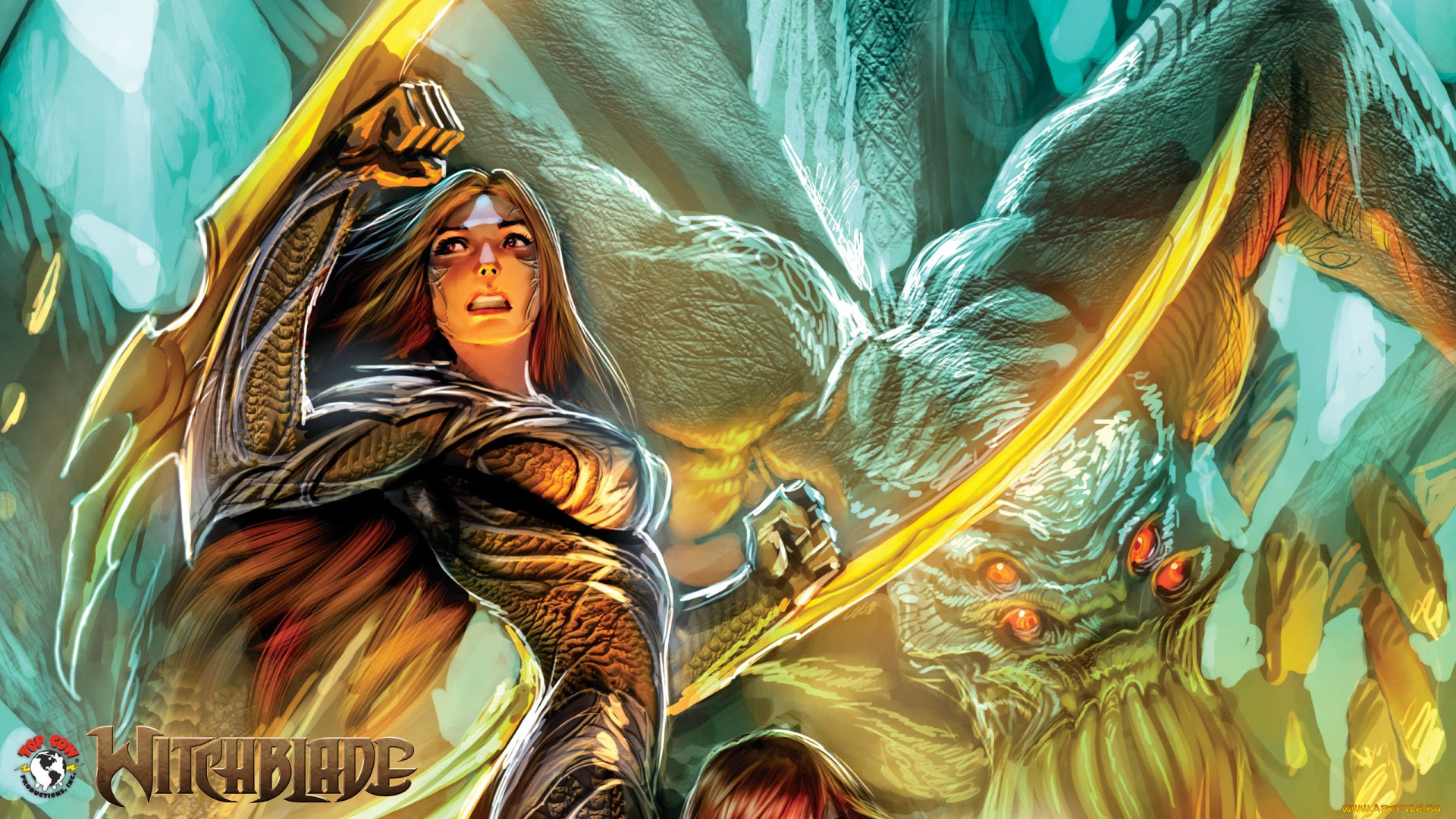 рисованное, комиксы, девушка, witchblade, арт