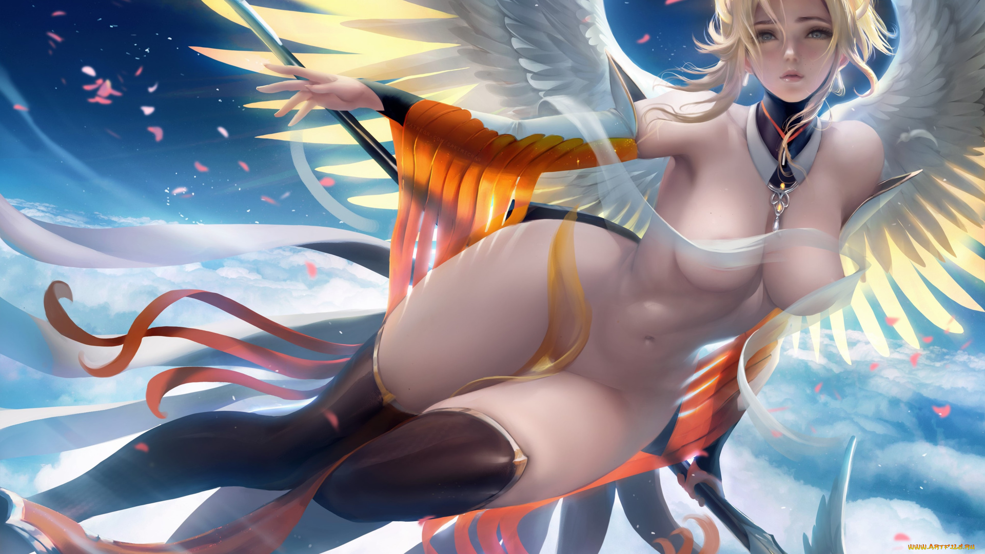 видео, игры, overwatch, фон, взгляд, девушка