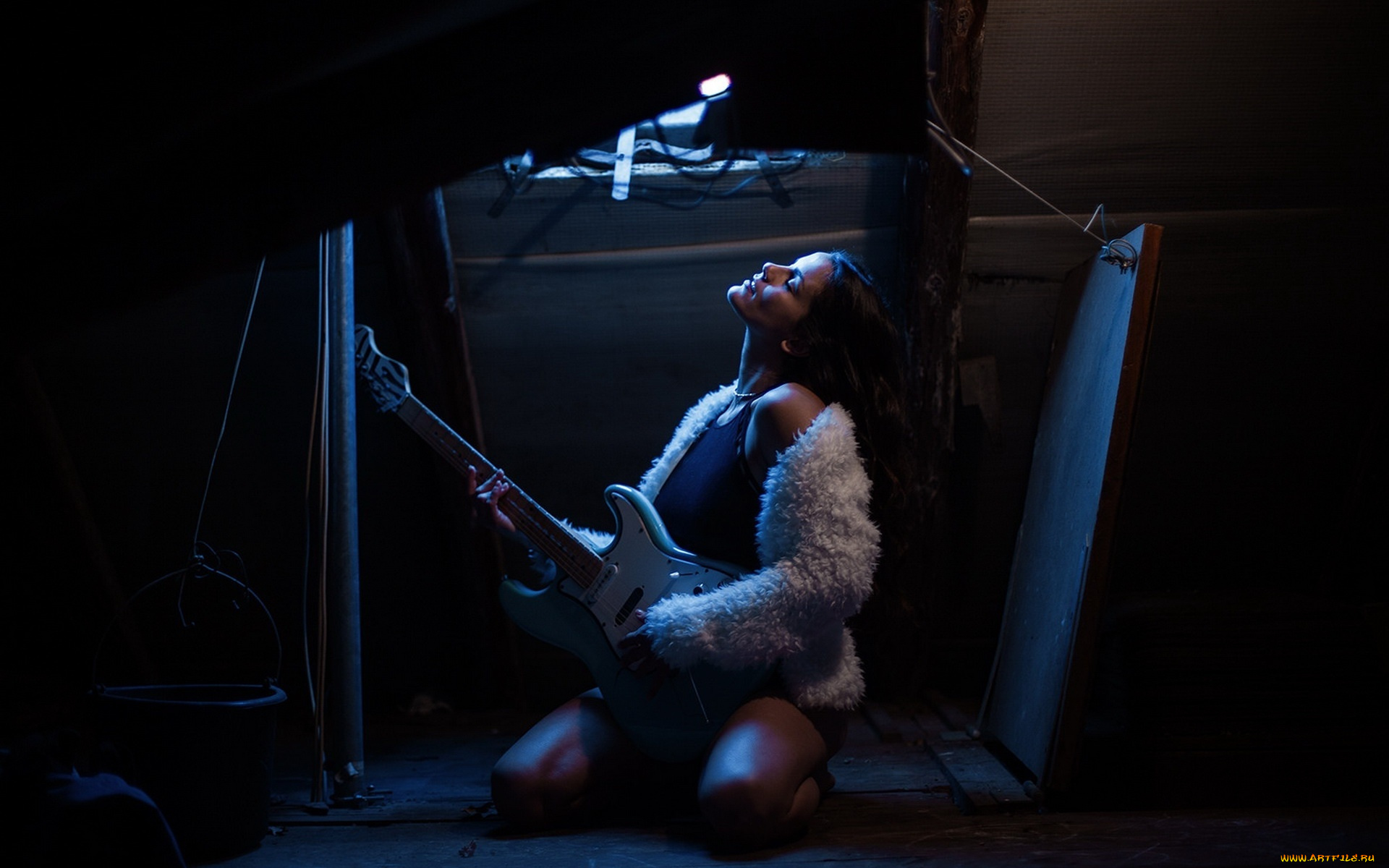 музыка, -, другое, девушка, гитара