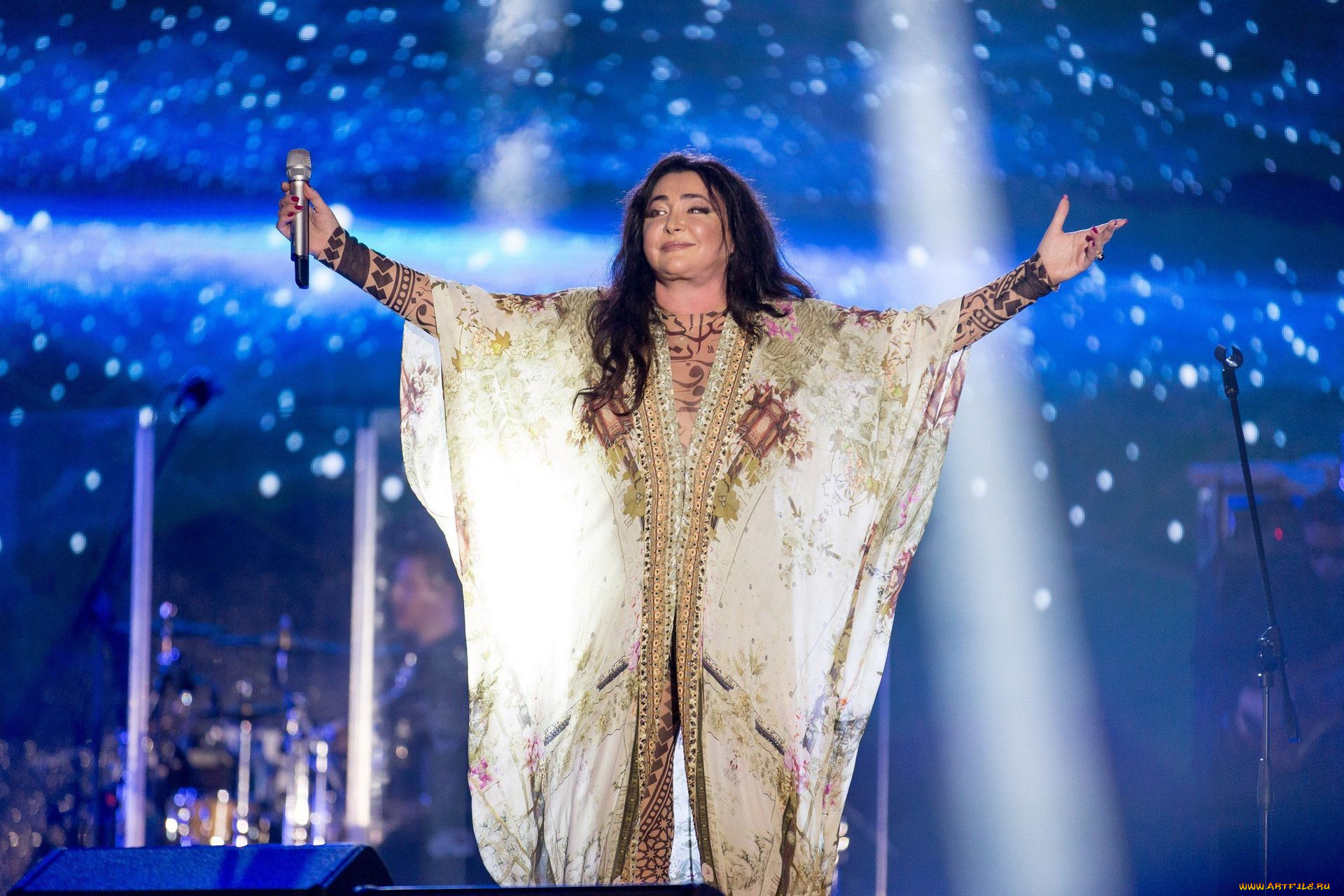 лолита, музыка, -, другое, сцена, микрофон, женщина, певица