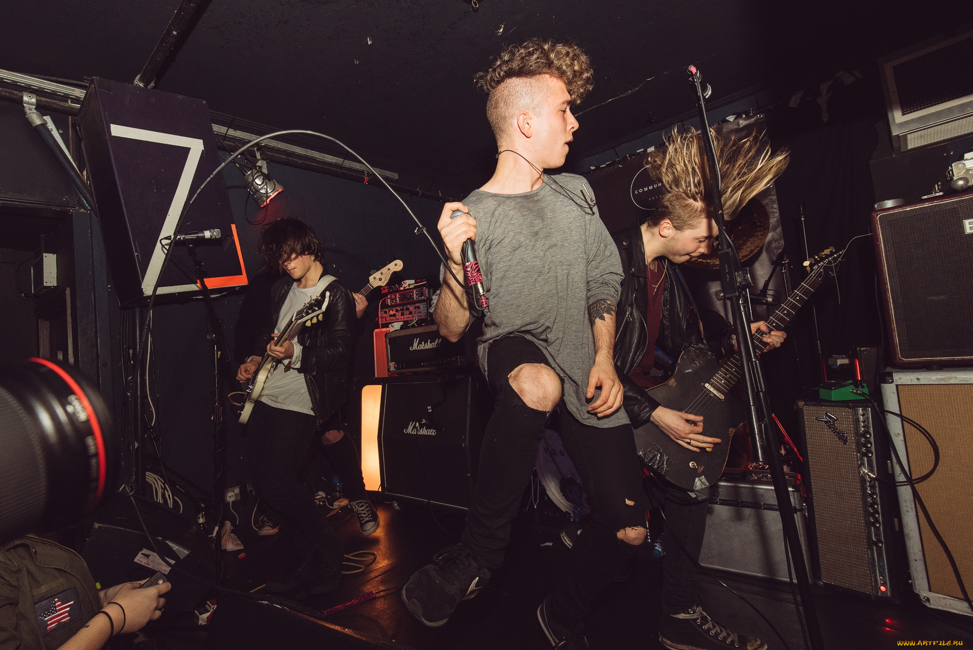 музыка, -, другое, микрофон, клуб, группа, юноша, гитара