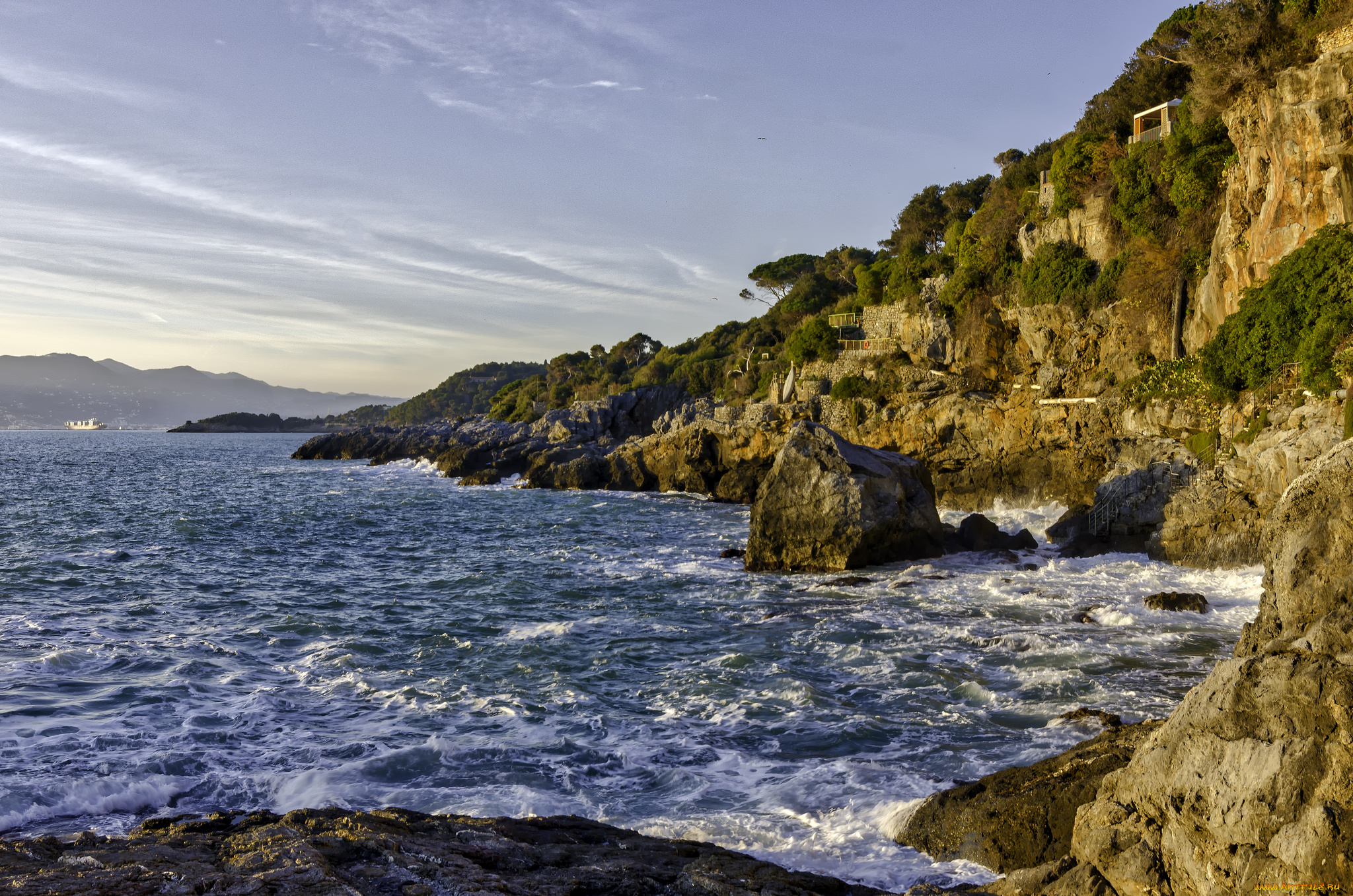 природа, побережье, простор