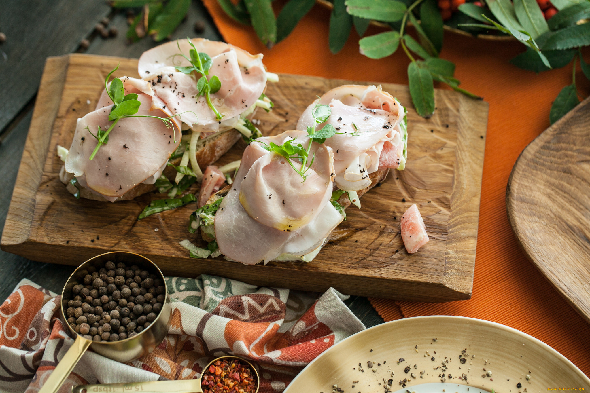 еда, бутерброды, , гамбургеры, , канапе, буженина, зелень