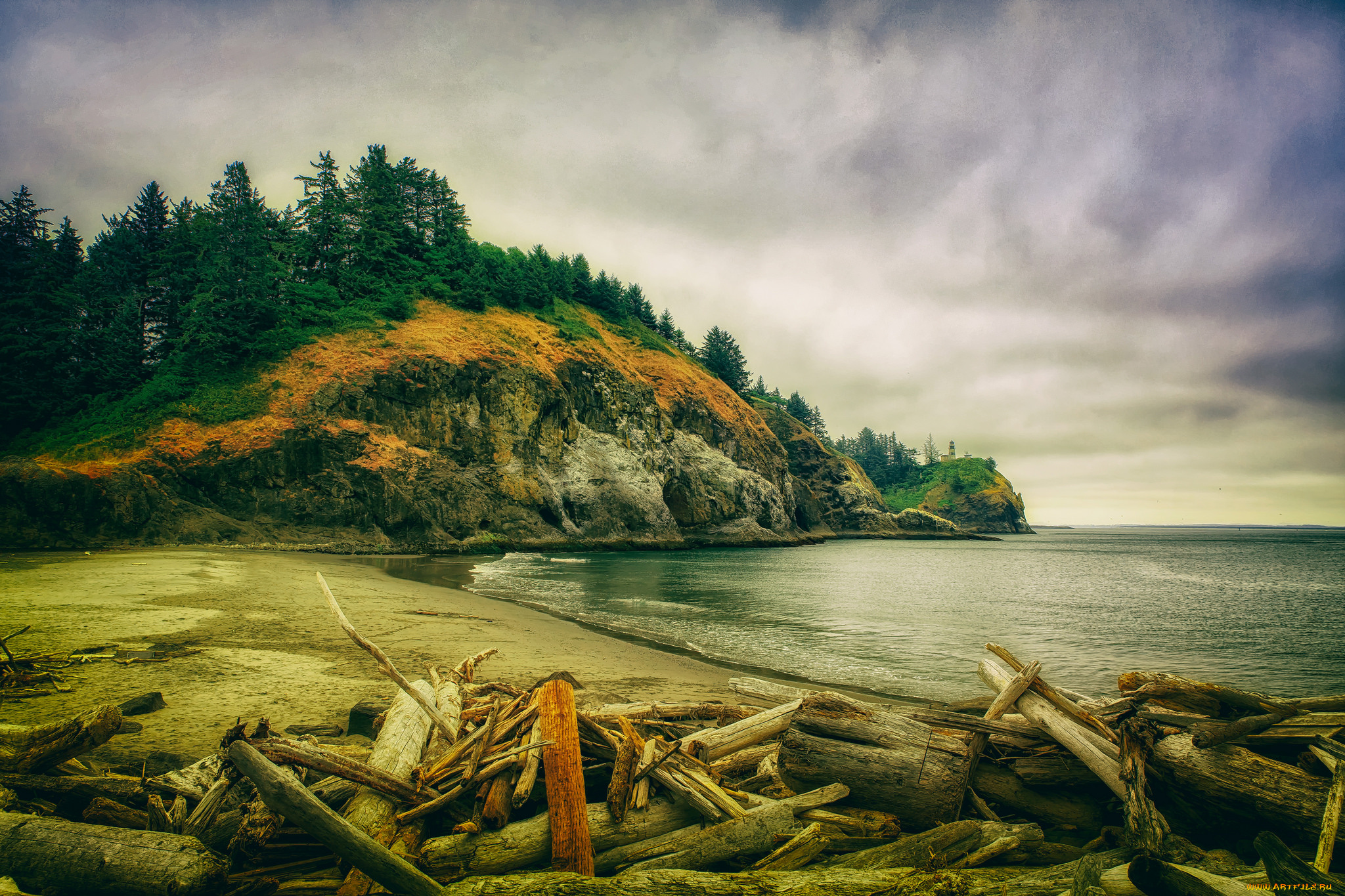 природа, побережье, простор