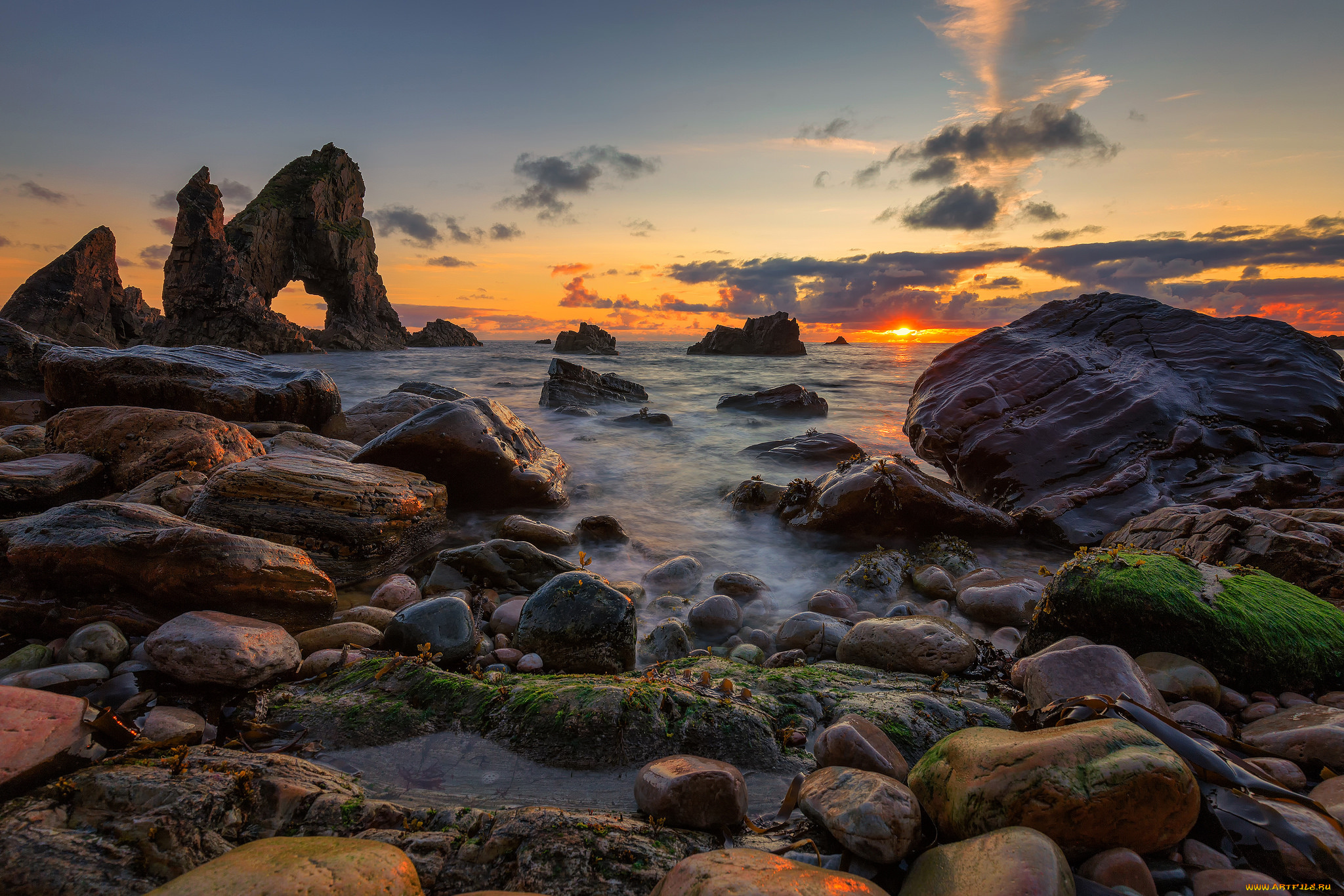 природа, побережье, простор