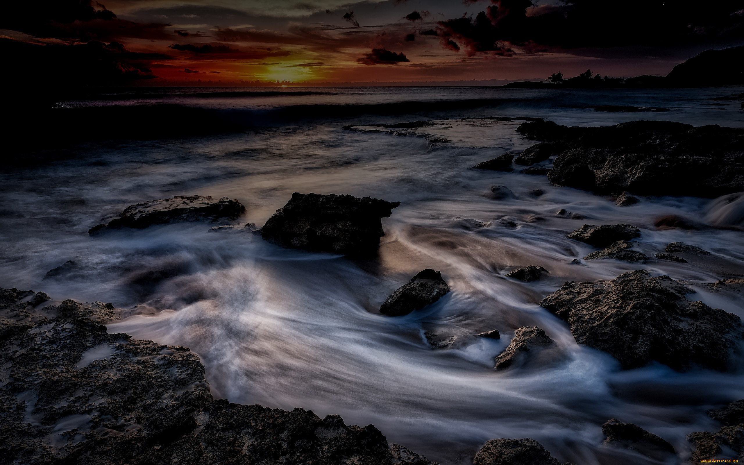 природа, побережье, камни, море