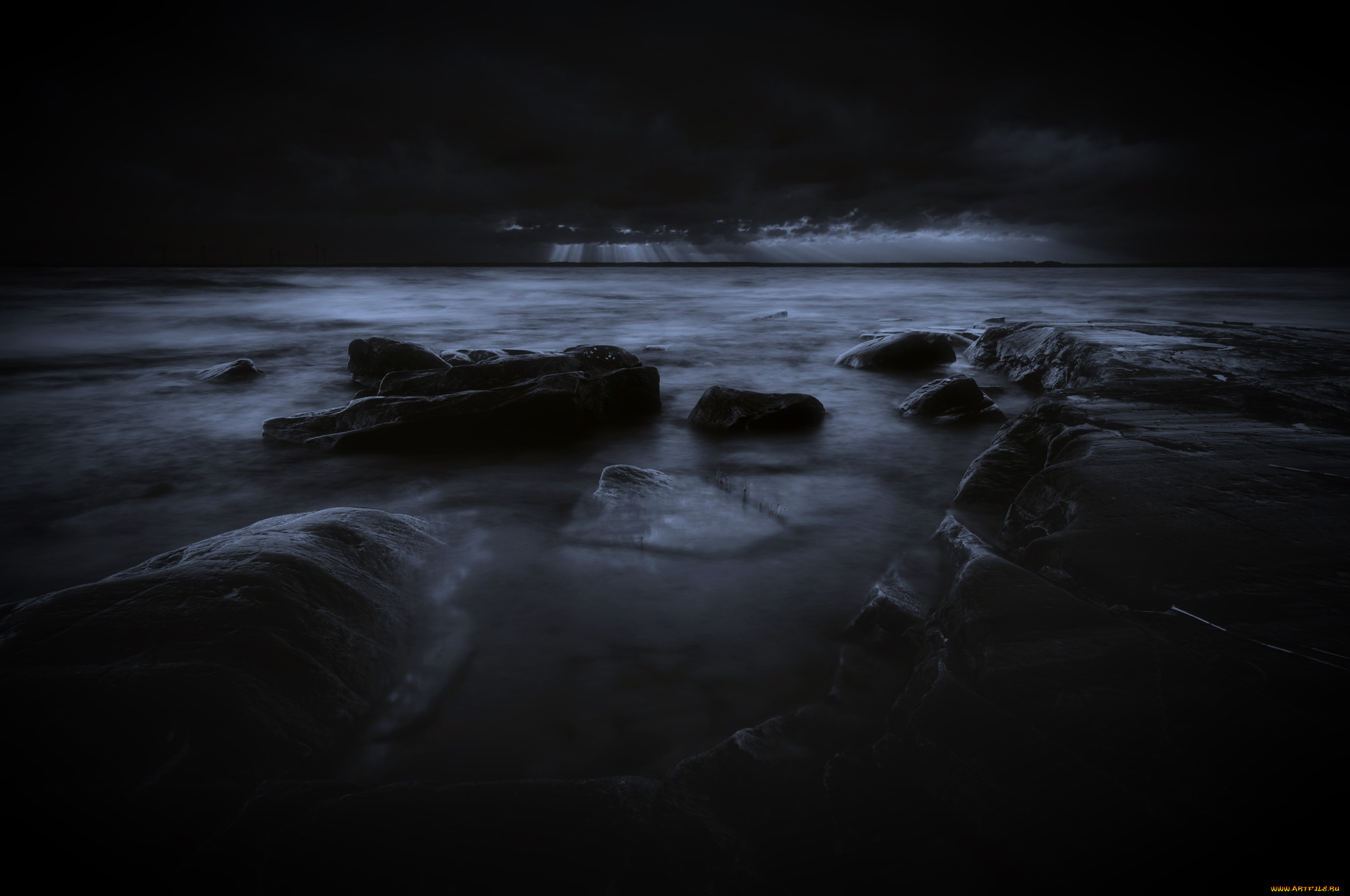 природа, побережье, камни, море