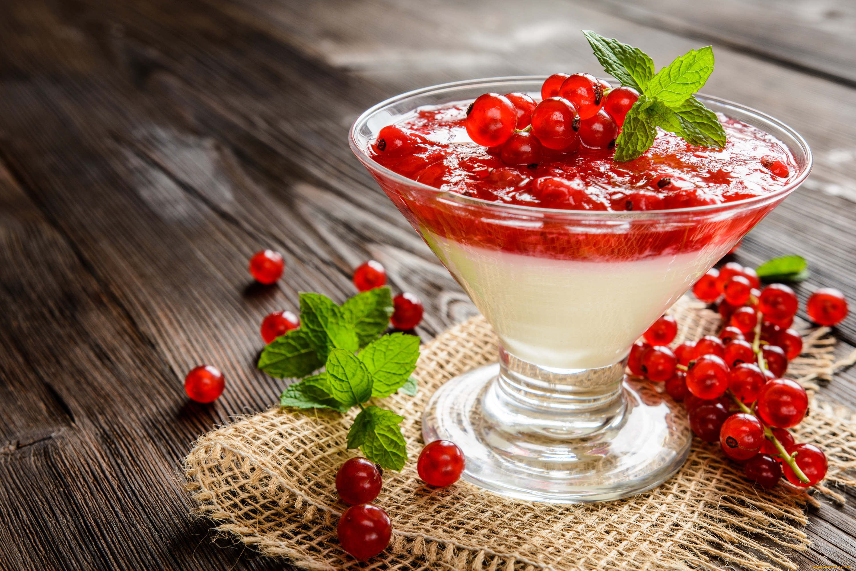 еда, мороженое, , десерты, десерт, панна, котта, желе, смородина, мята