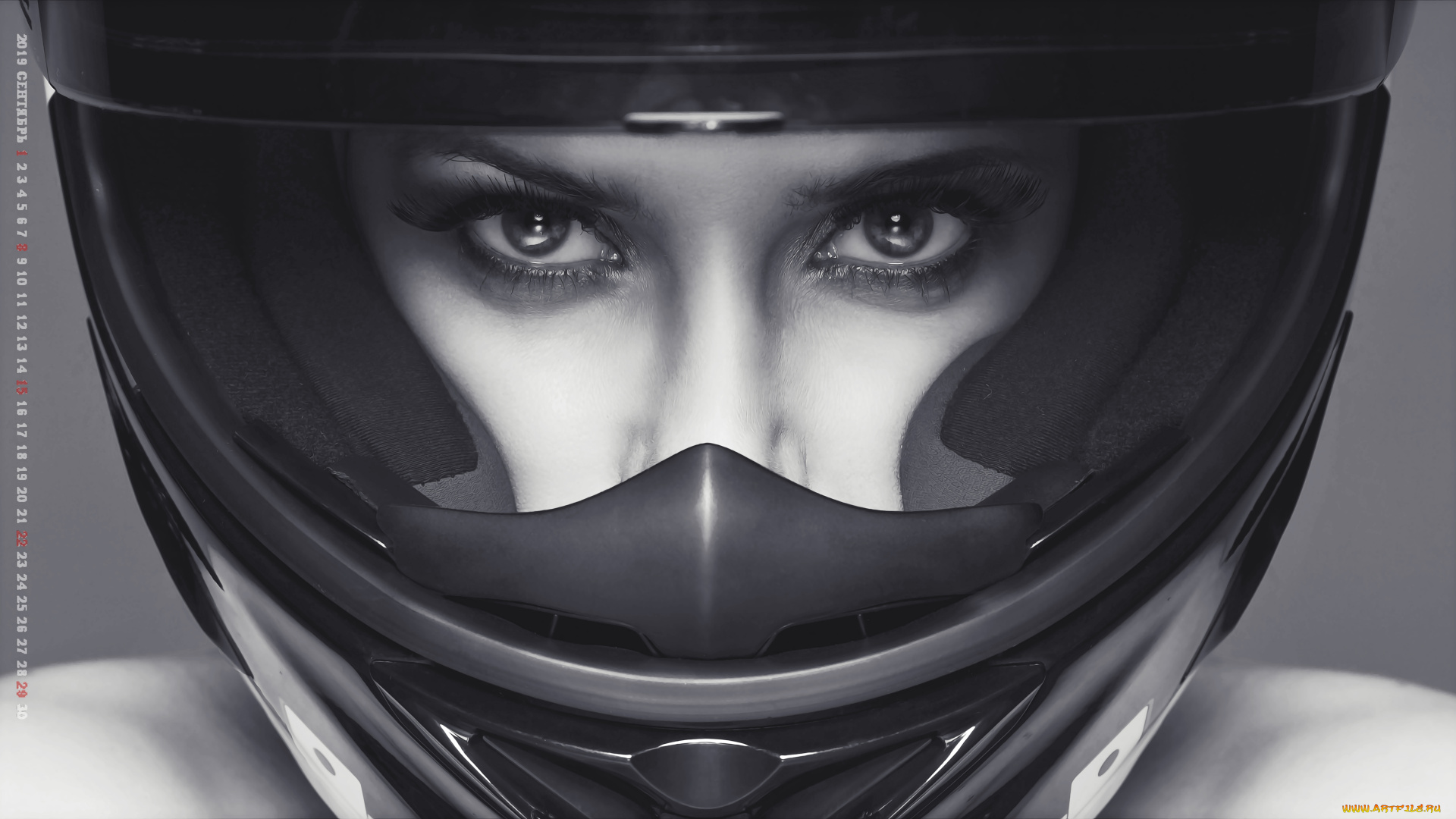 календари, компьютерный, дизайн, взгляд, лицо, шлем, девушка, женщина, calendar, 2019